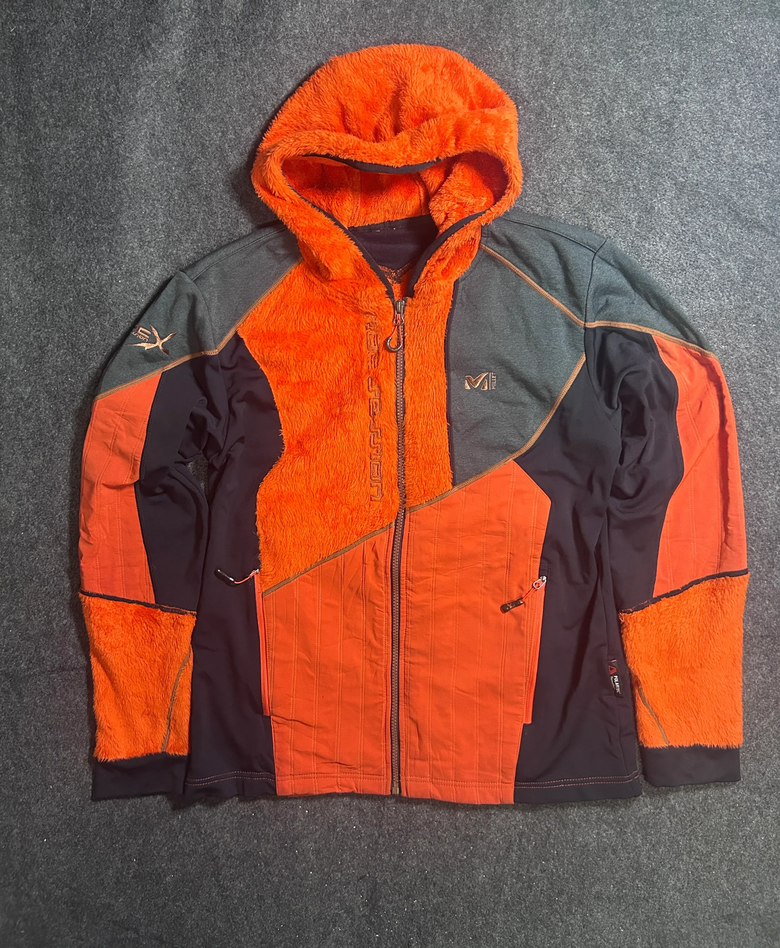 Millet Polartec Thermal Pro Fleece Hoodie Jacket  Orange & Black