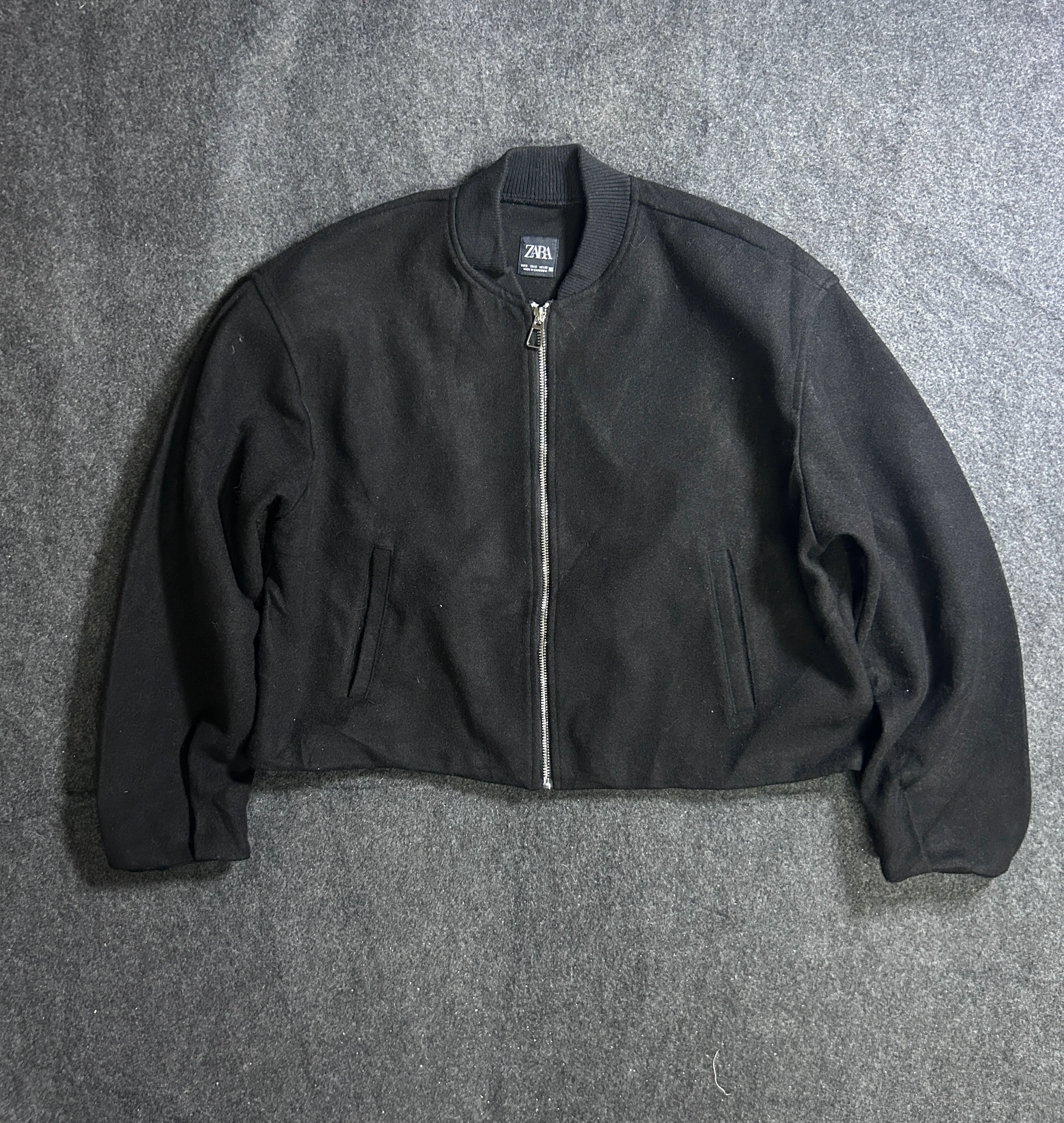 Zara Black Cropped women's Bomber Jacket