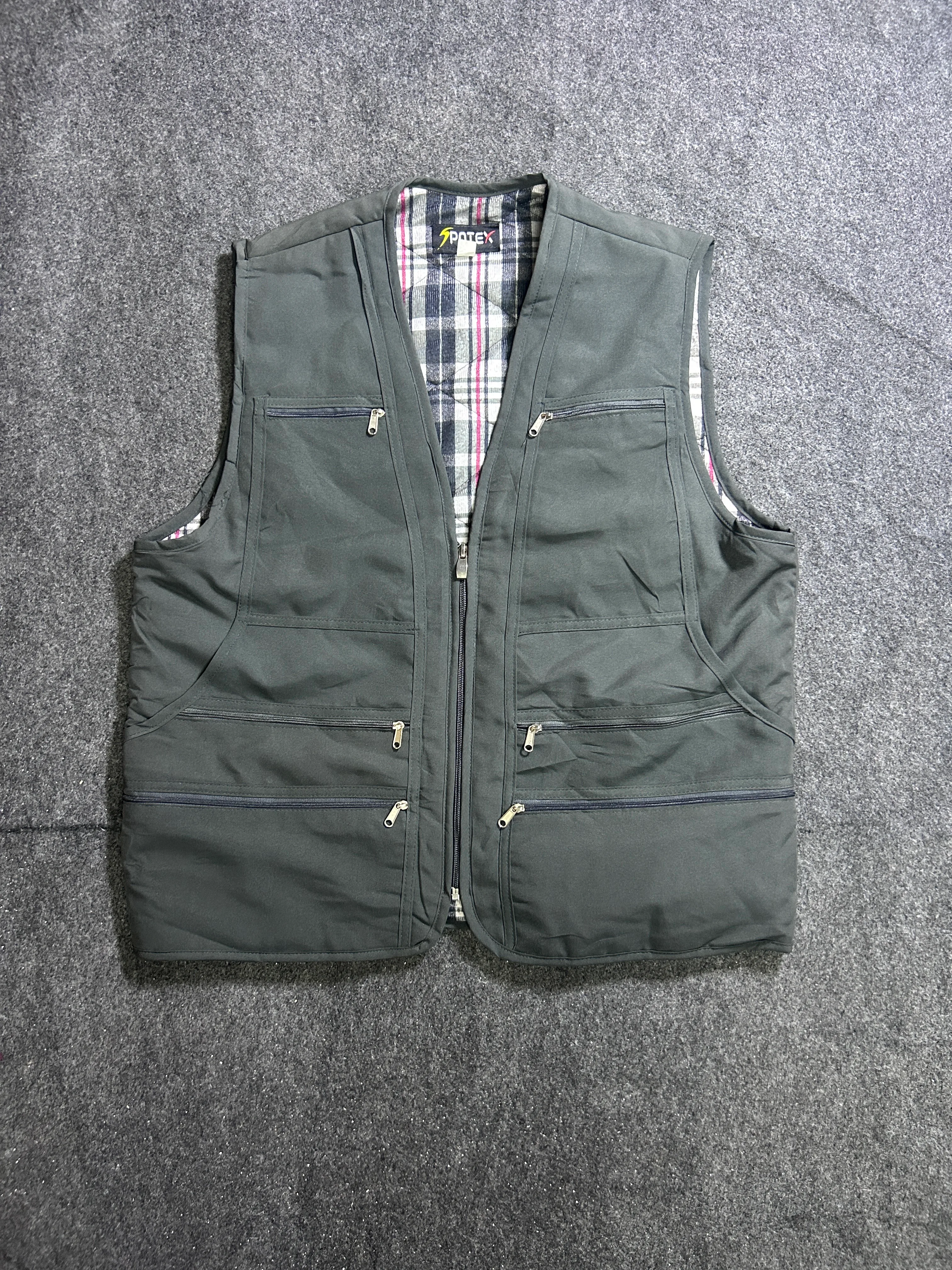 SPOTEX Multi-Pocket Utility Vest for Men Dark Grey-Green | L