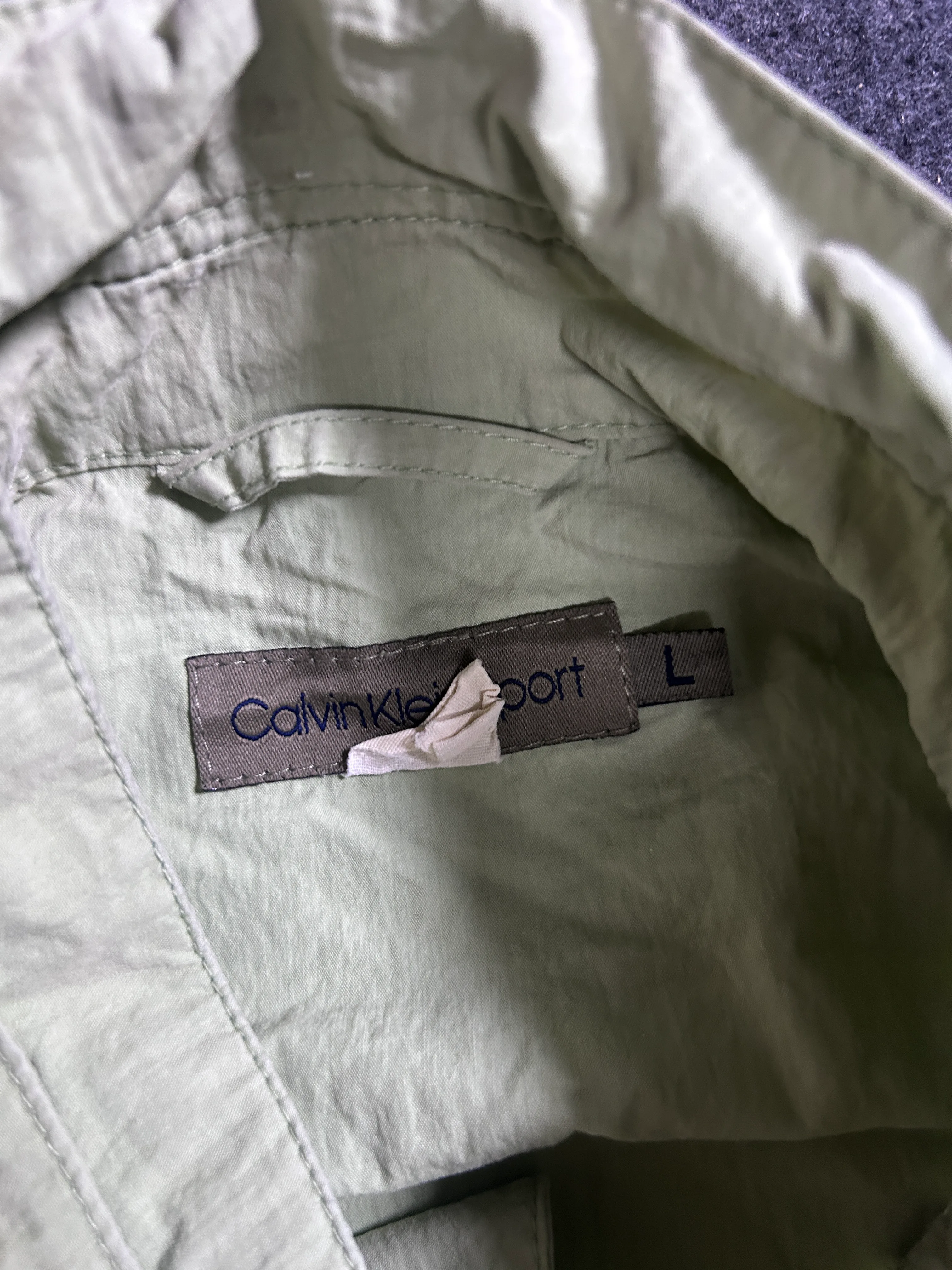 Calvin Klein Sport Vintage Women’s Utility Parka Jacket – Light Sage Green XXL