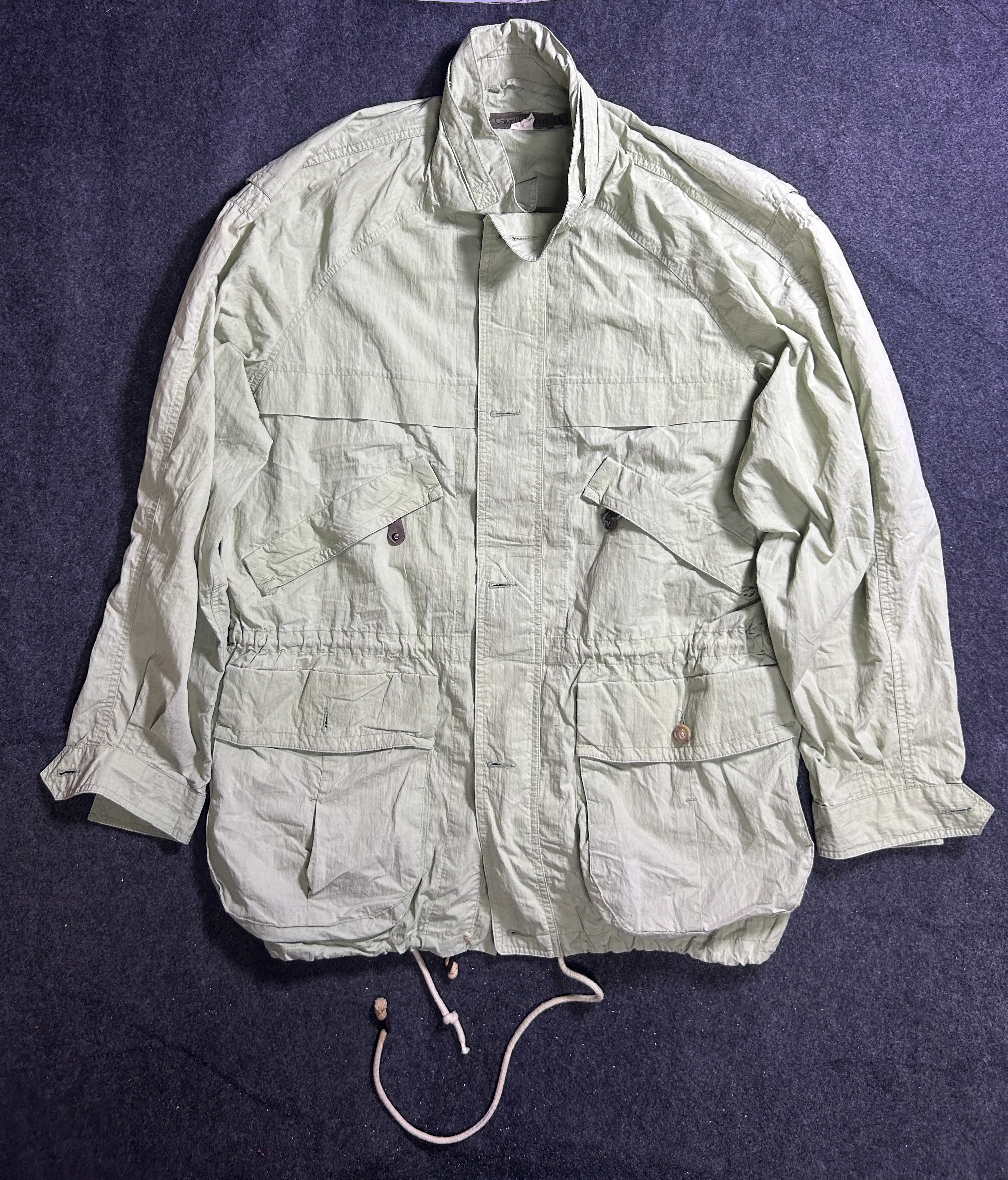 Calvin Klein Sport Vintage Women’s Utility Parka Jacket – Light Sage Green XXL