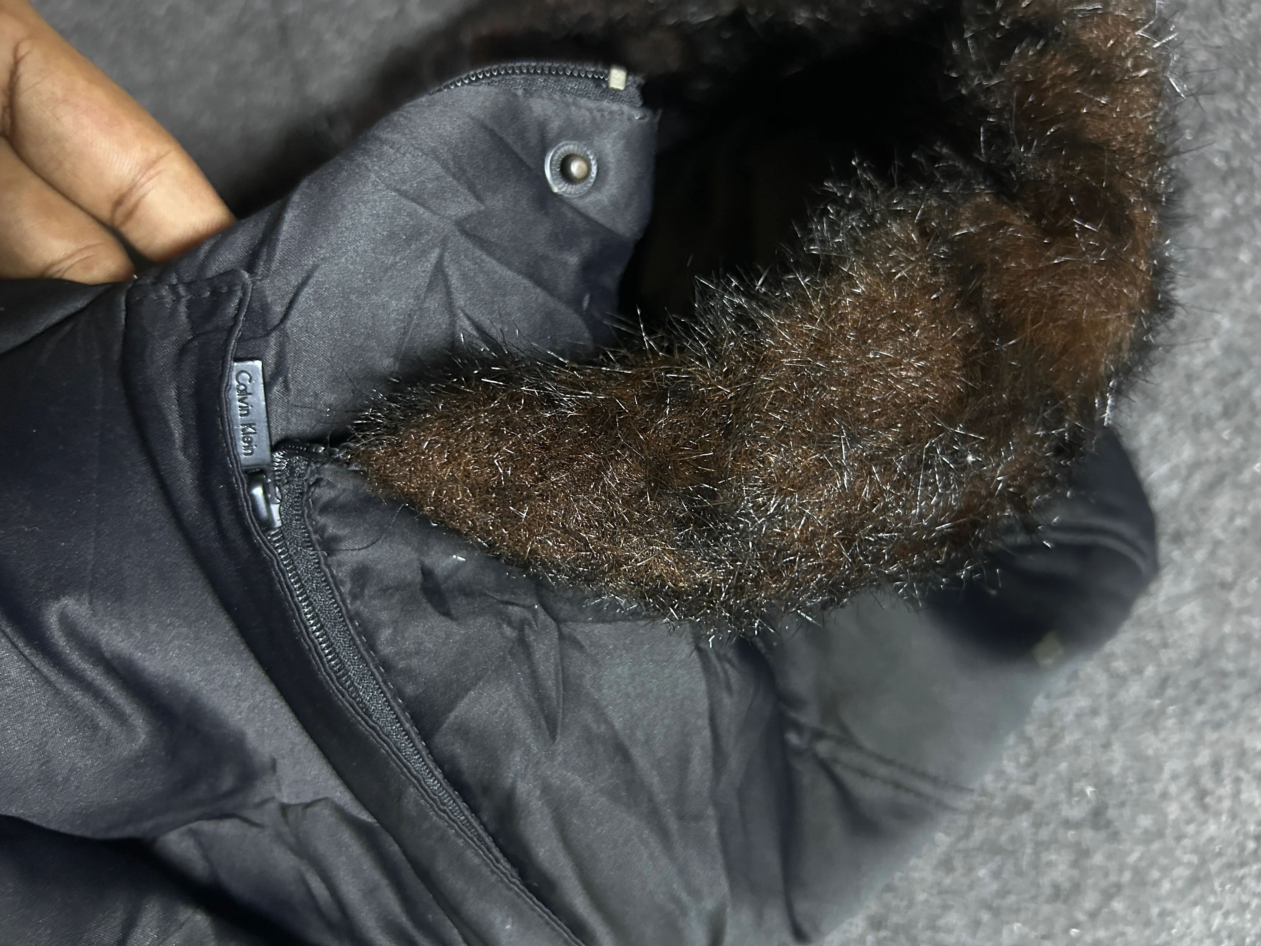 Calvin Klein Black Down Puffer Jacket with Faux Fur Hood – Women’s Winter Coat