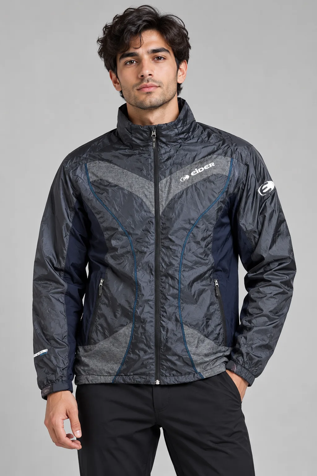 EIDER Mountain X Windbreaker Jacket – Grey & Navy Outdoor Sportswear