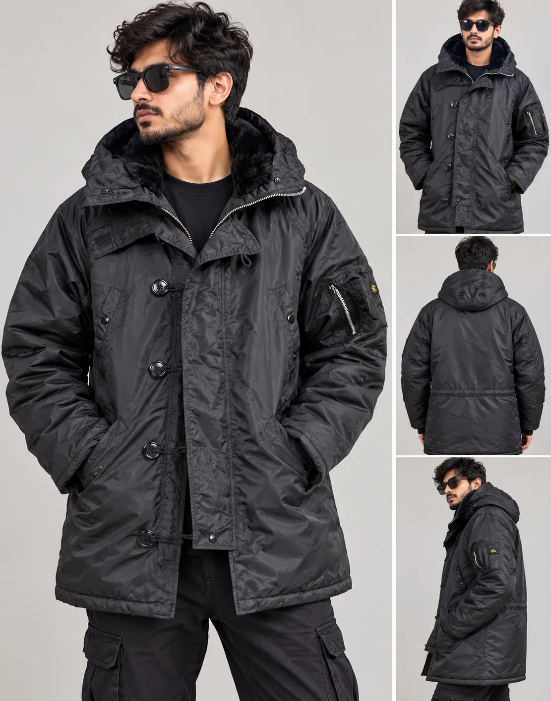 Alpha Industries N-3B Black Extreme Cold Weather Parka Jacket – XXL