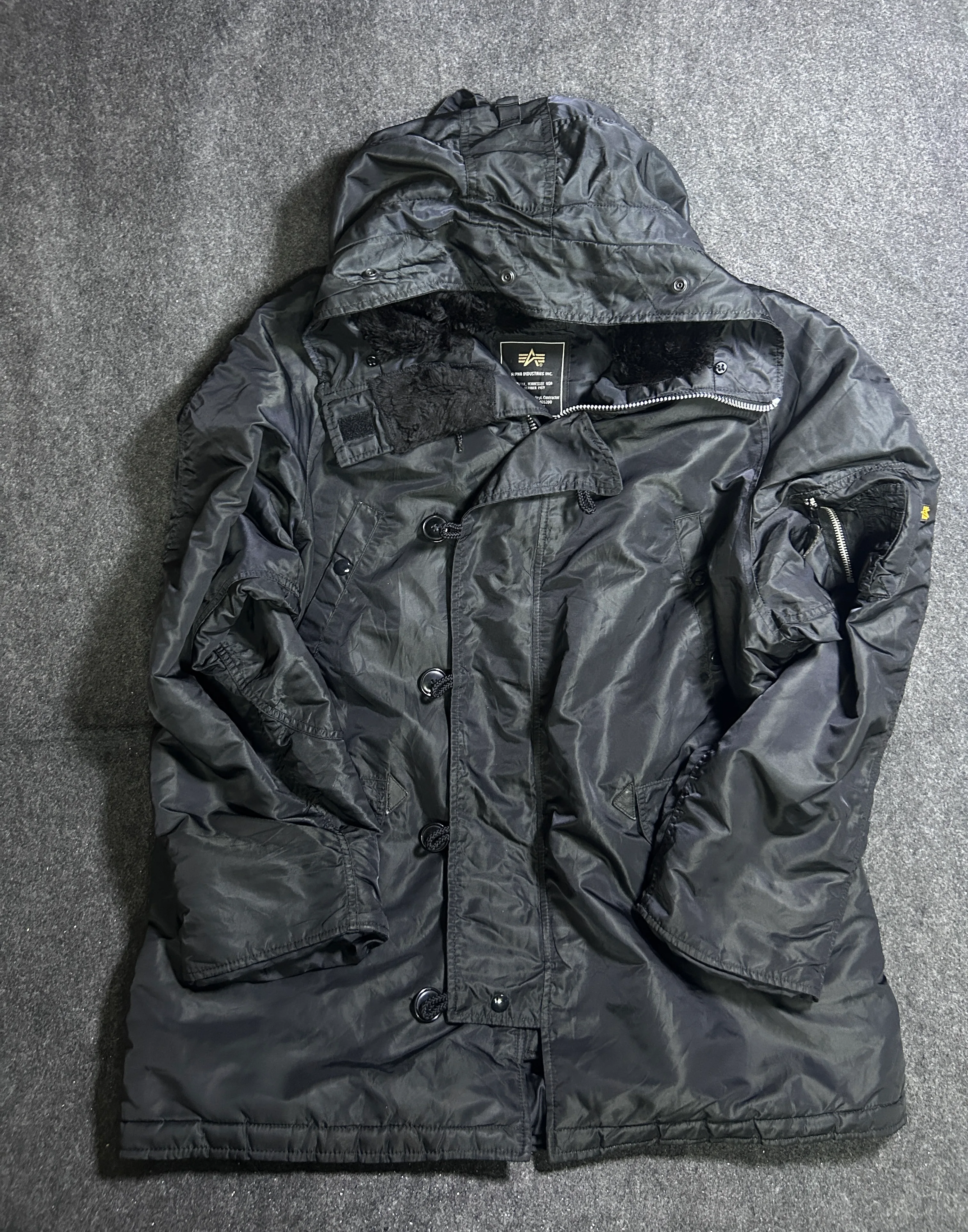 Alpha Industries N-3B Black Extreme Cold Weather Parka Jacket – XXL
