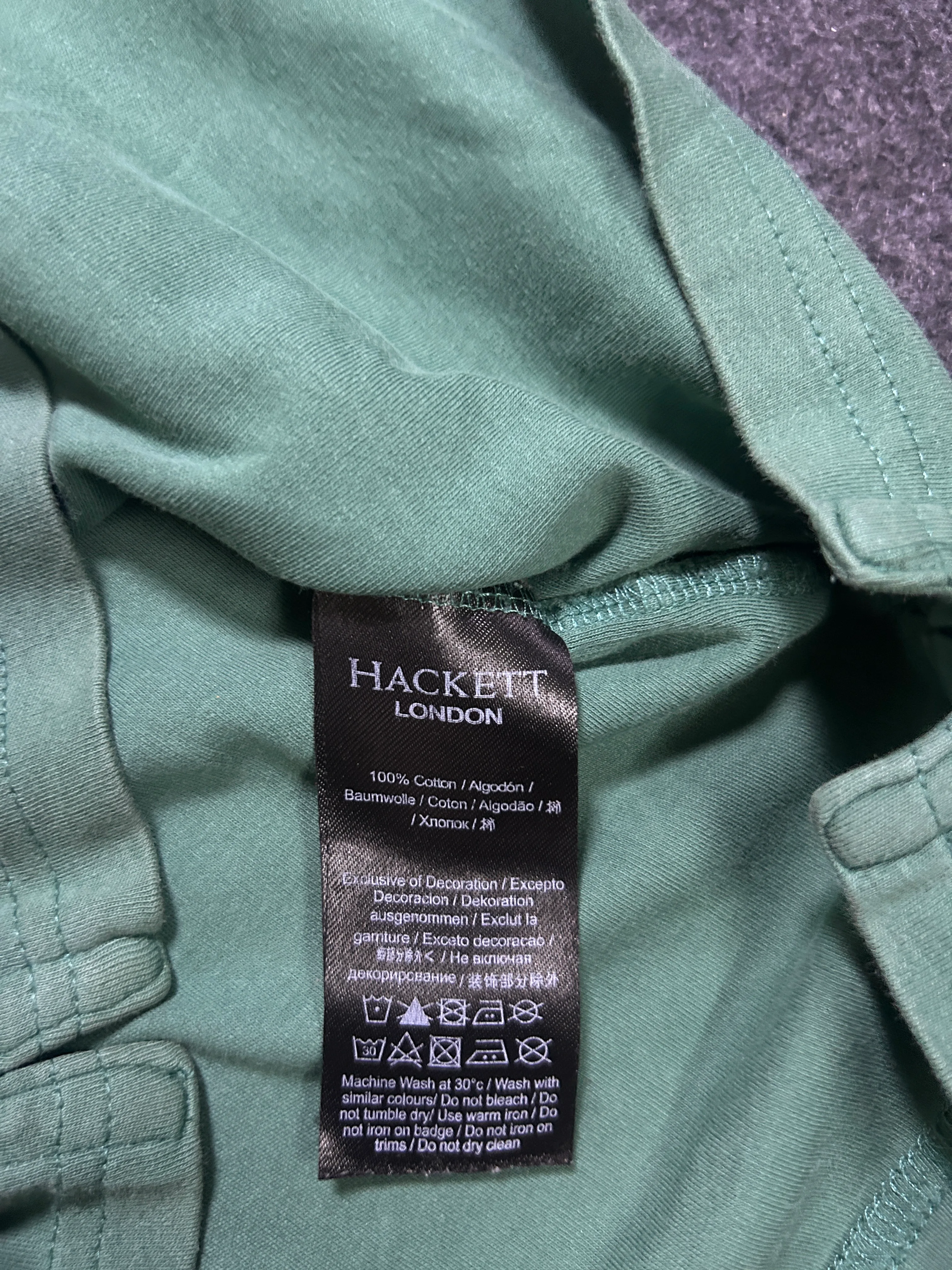 Hackett London Men’s Green Cotton Polo T-Shirt – M