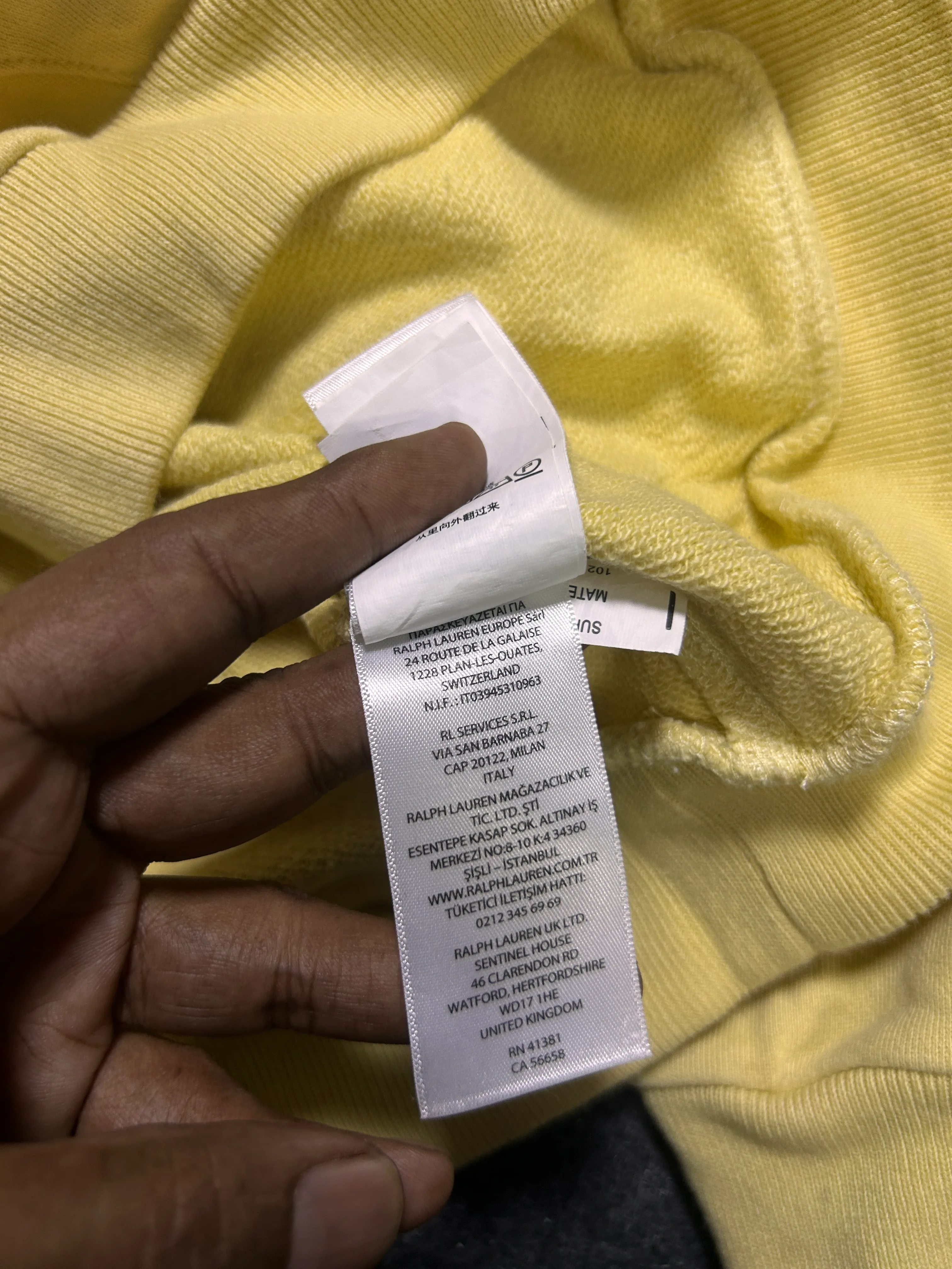 Polo Ralph Lauren Light Yellow Embroidered Pony Hoodie S