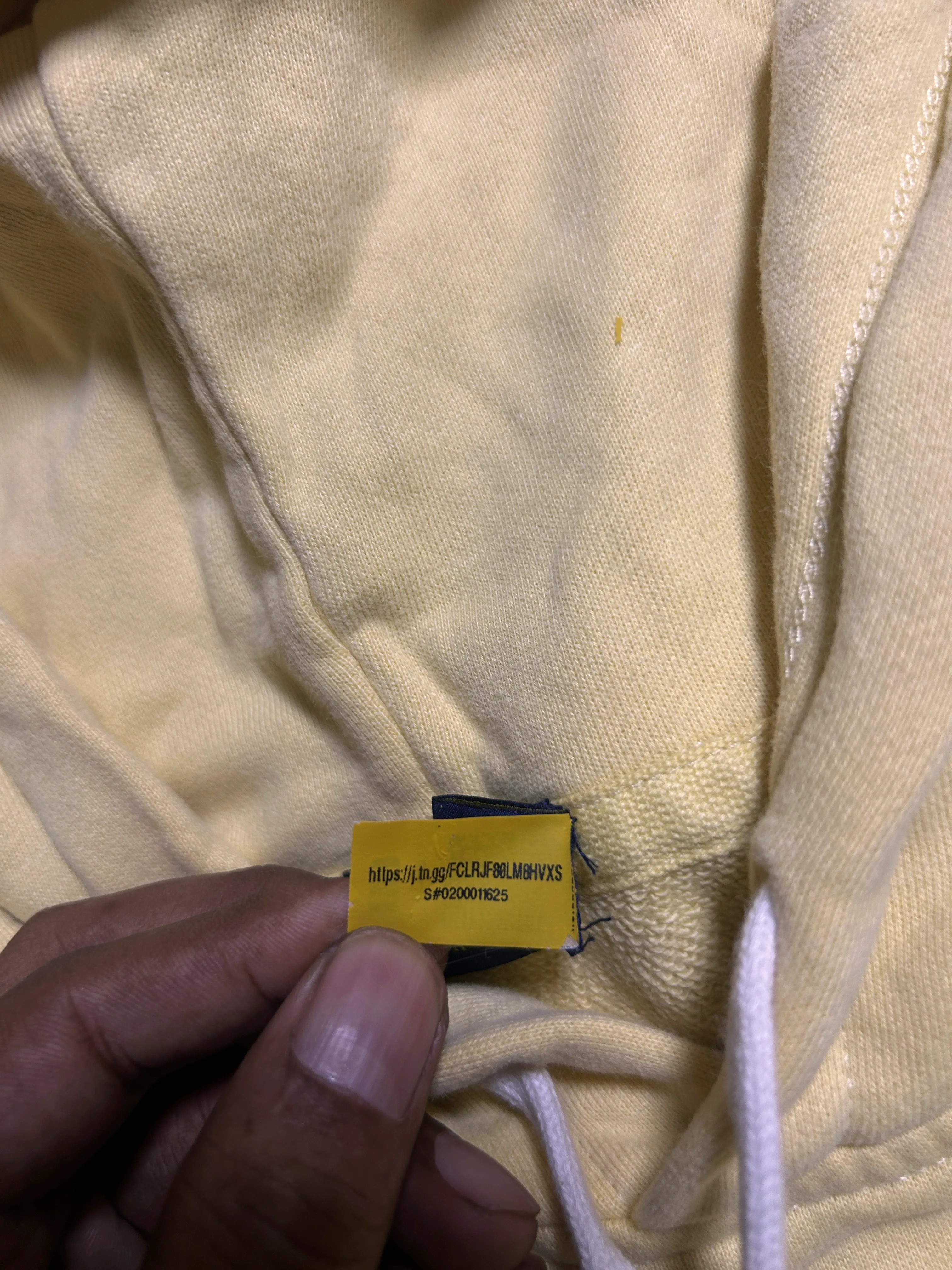 Polo Ralph Lauren Light Yellow Embroidered Pony Hoodie S