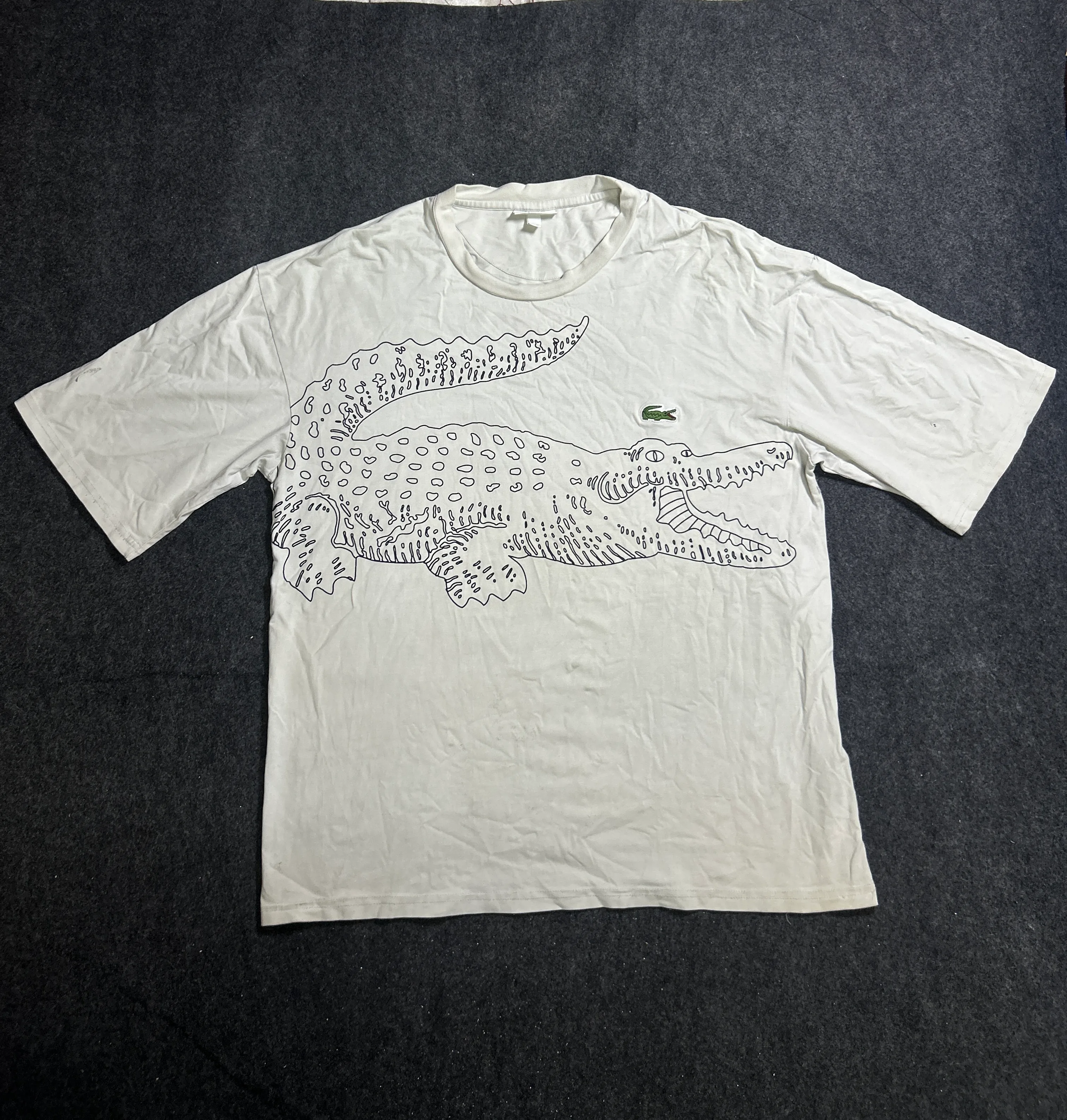 Lacoste White Crocodile Graphic T-Shirt – Men’s XL
