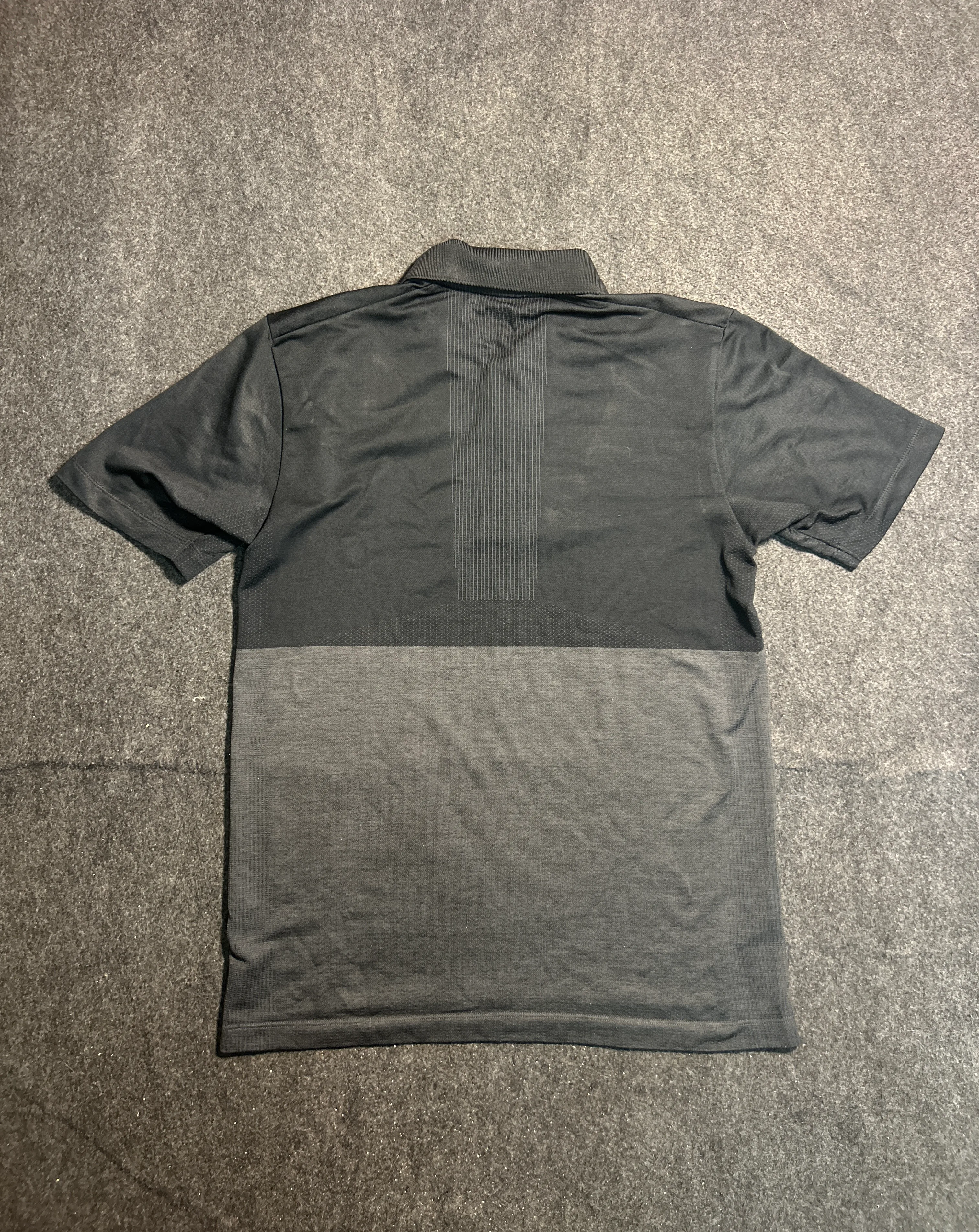 UNIQLO Men’s Black & Grey Colour-Block Polo T-Shirt – Dry-EX