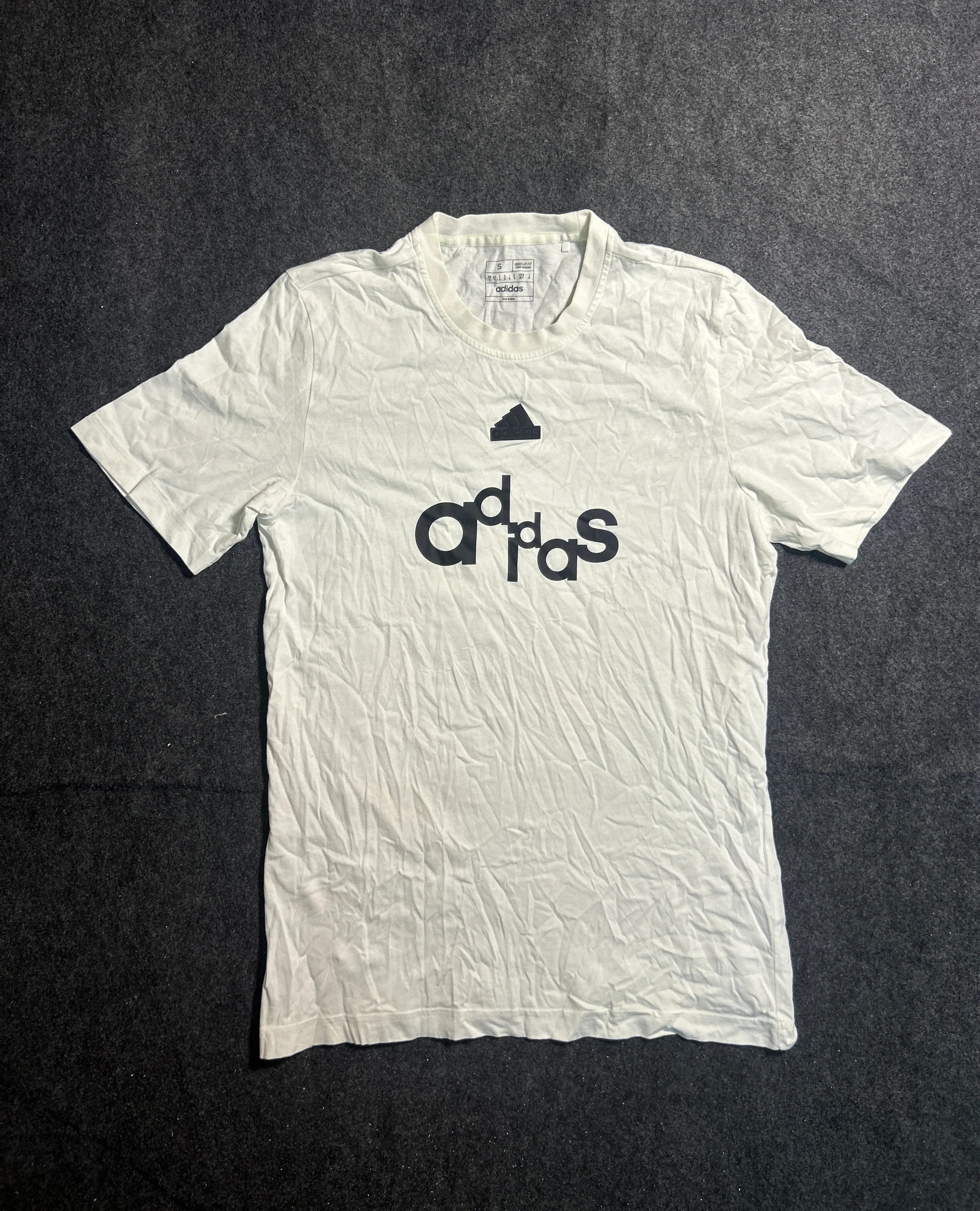Adidas Men’s White Graphic Logo Cotton T-Shirt – M