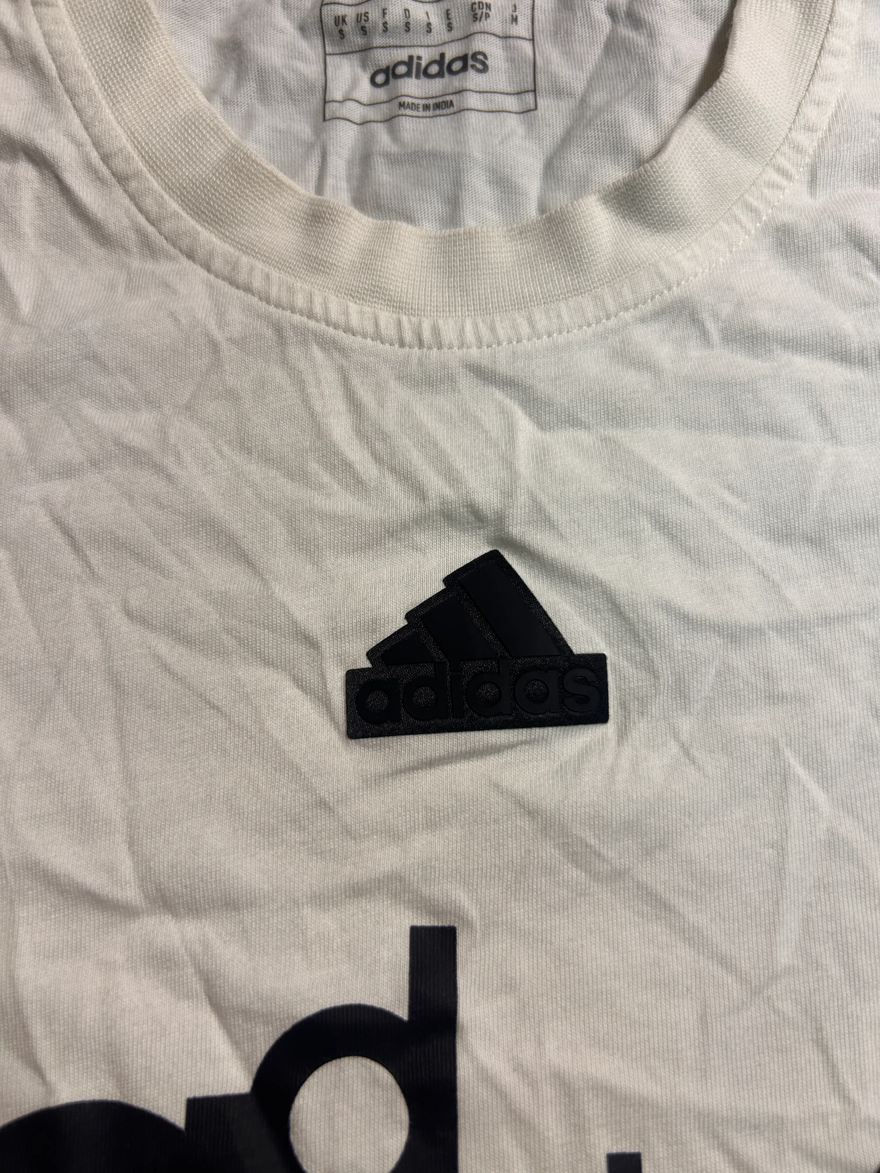 Adidas Men’s White Graphic Logo Cotton T-Shirt – M