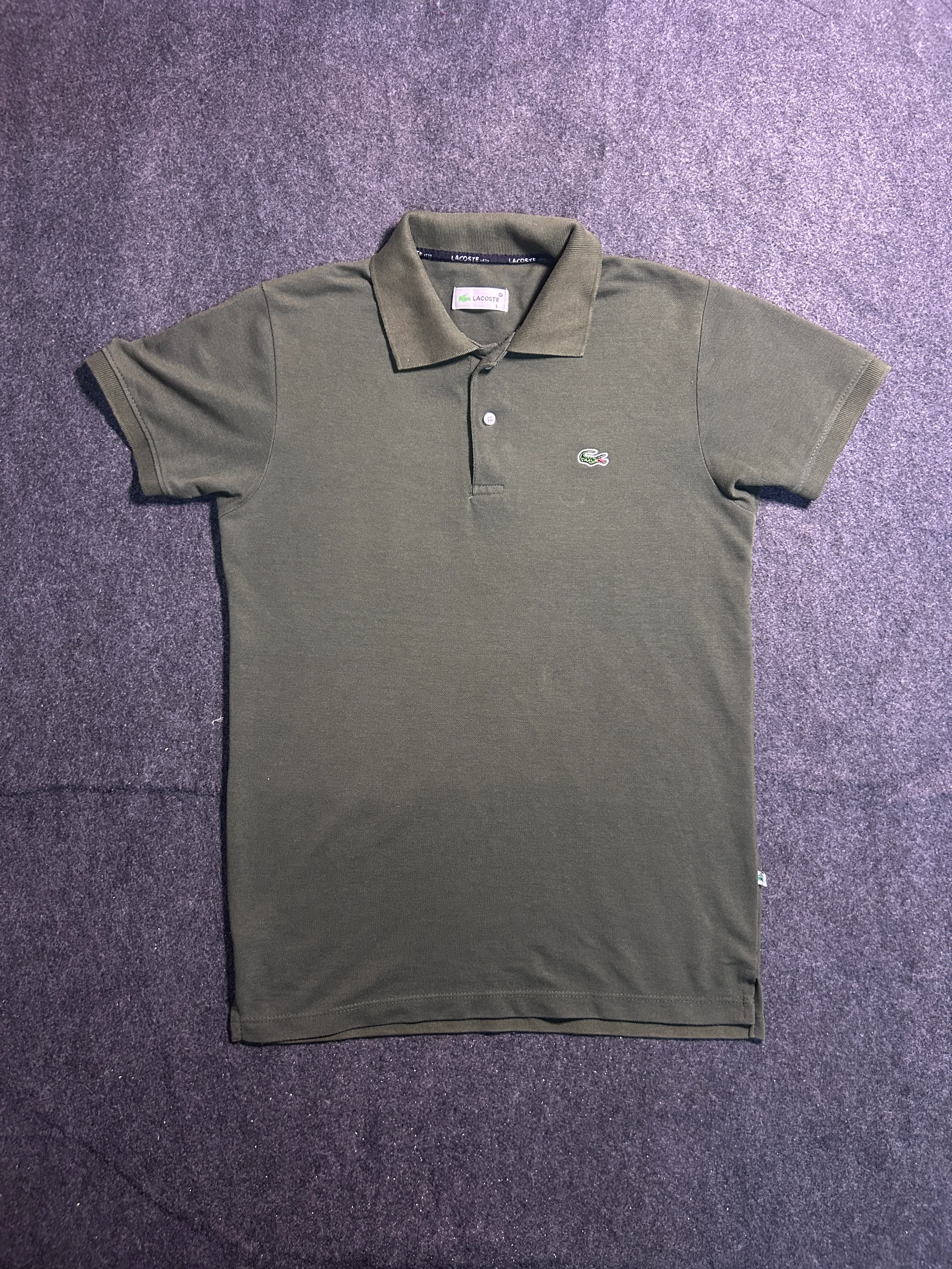 Lacoste Men’s Olive Green Classic Logo Polo T-Shirt – Size M