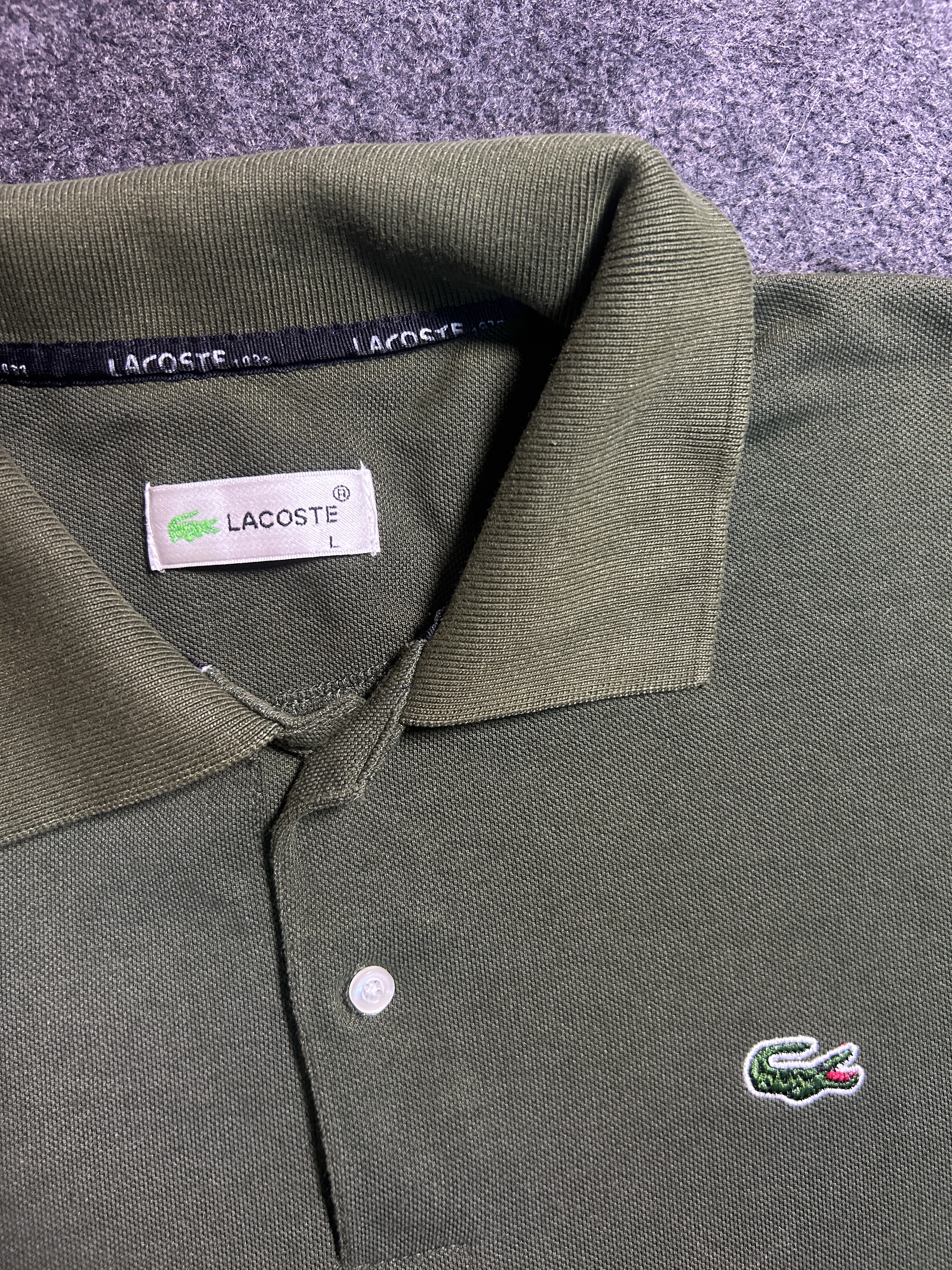 Lacoste Men’s Olive Green Classic Logo Polo T-Shirt – Size M