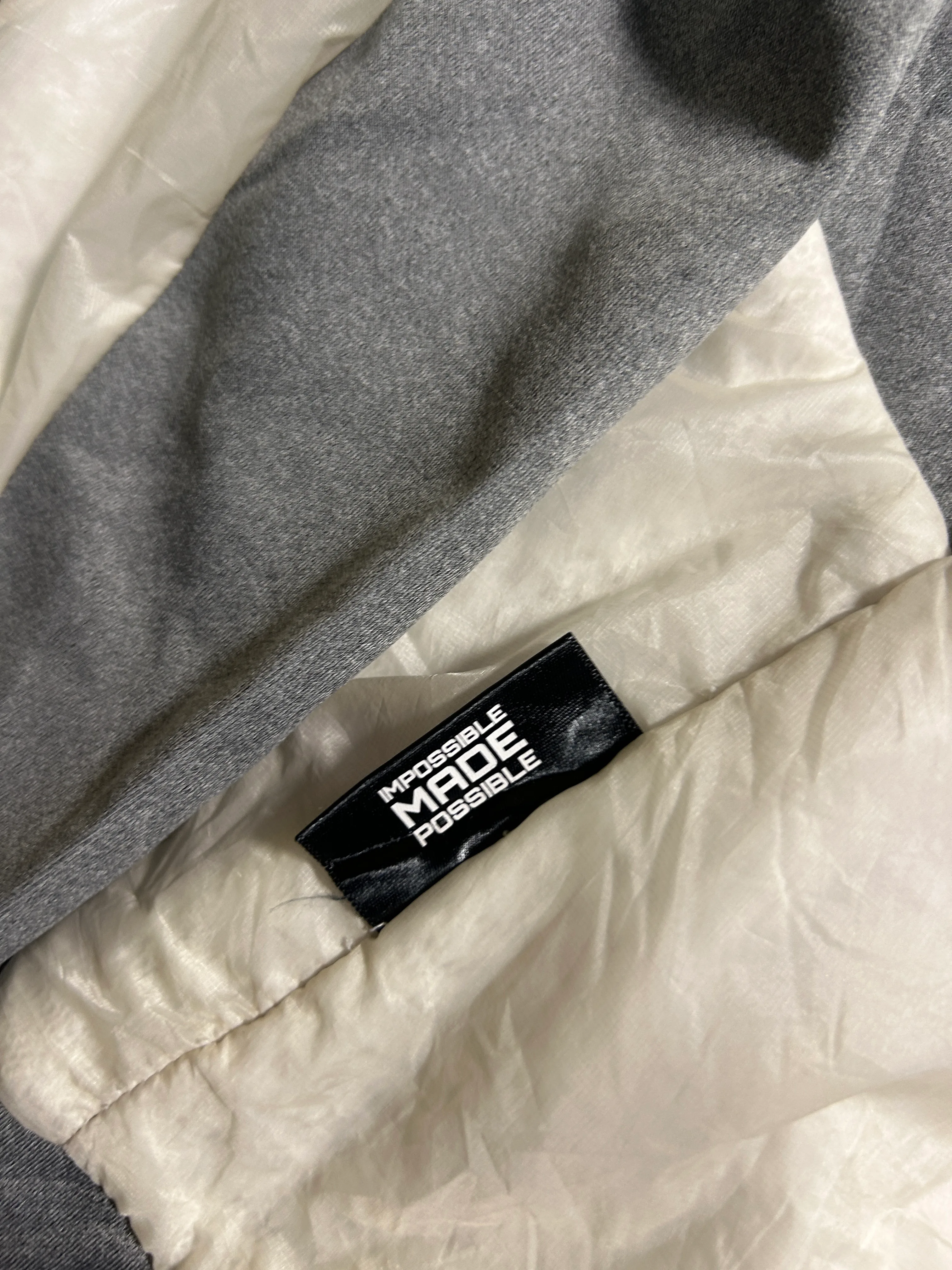 MILLET Lightweight Puffer Jacket White Grey Full Zip Hooded Outdoor Size 100