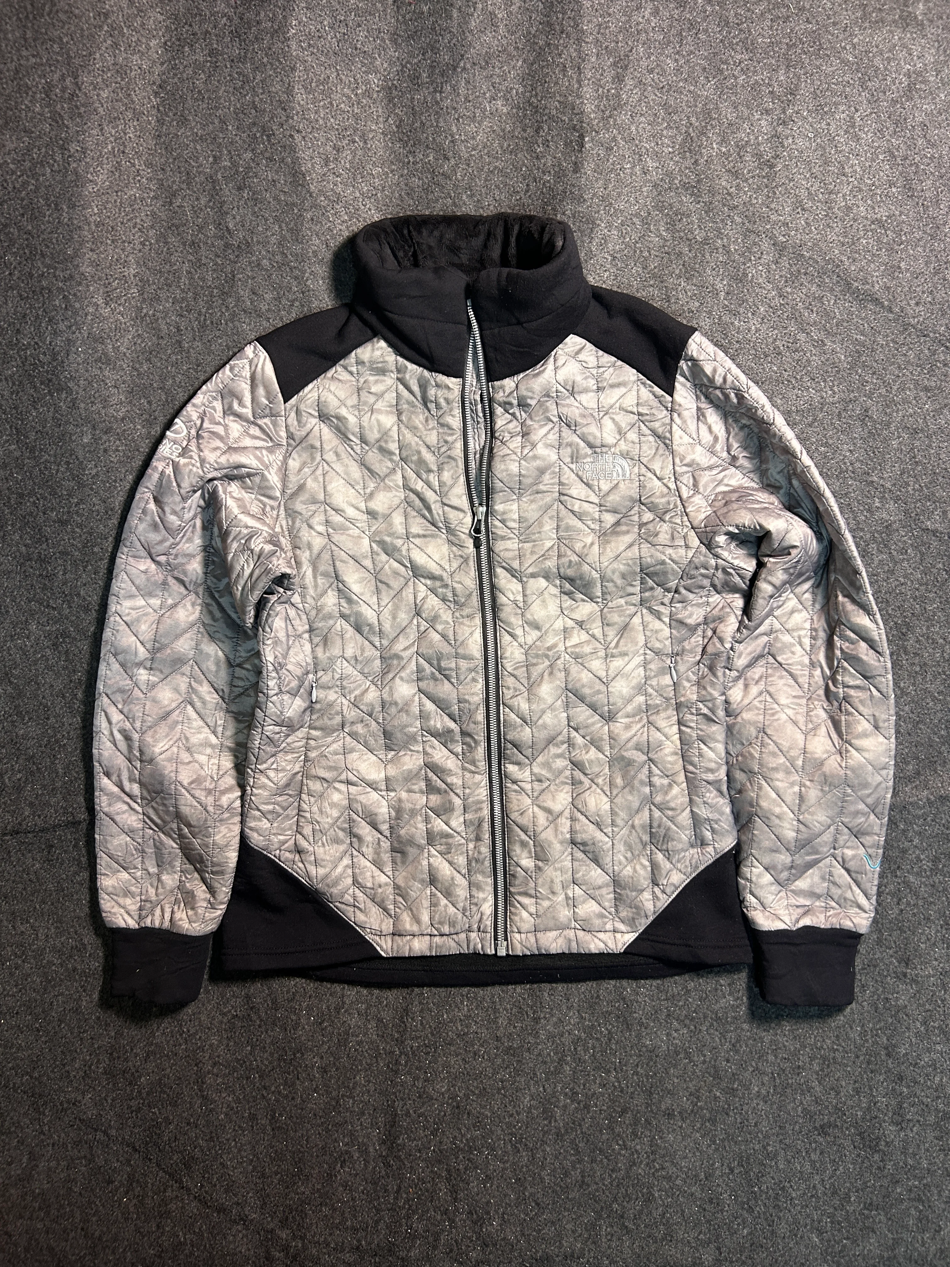 The North Face Dyno Series Lightweight Puffer Jacket Silver Black Quilted Size m