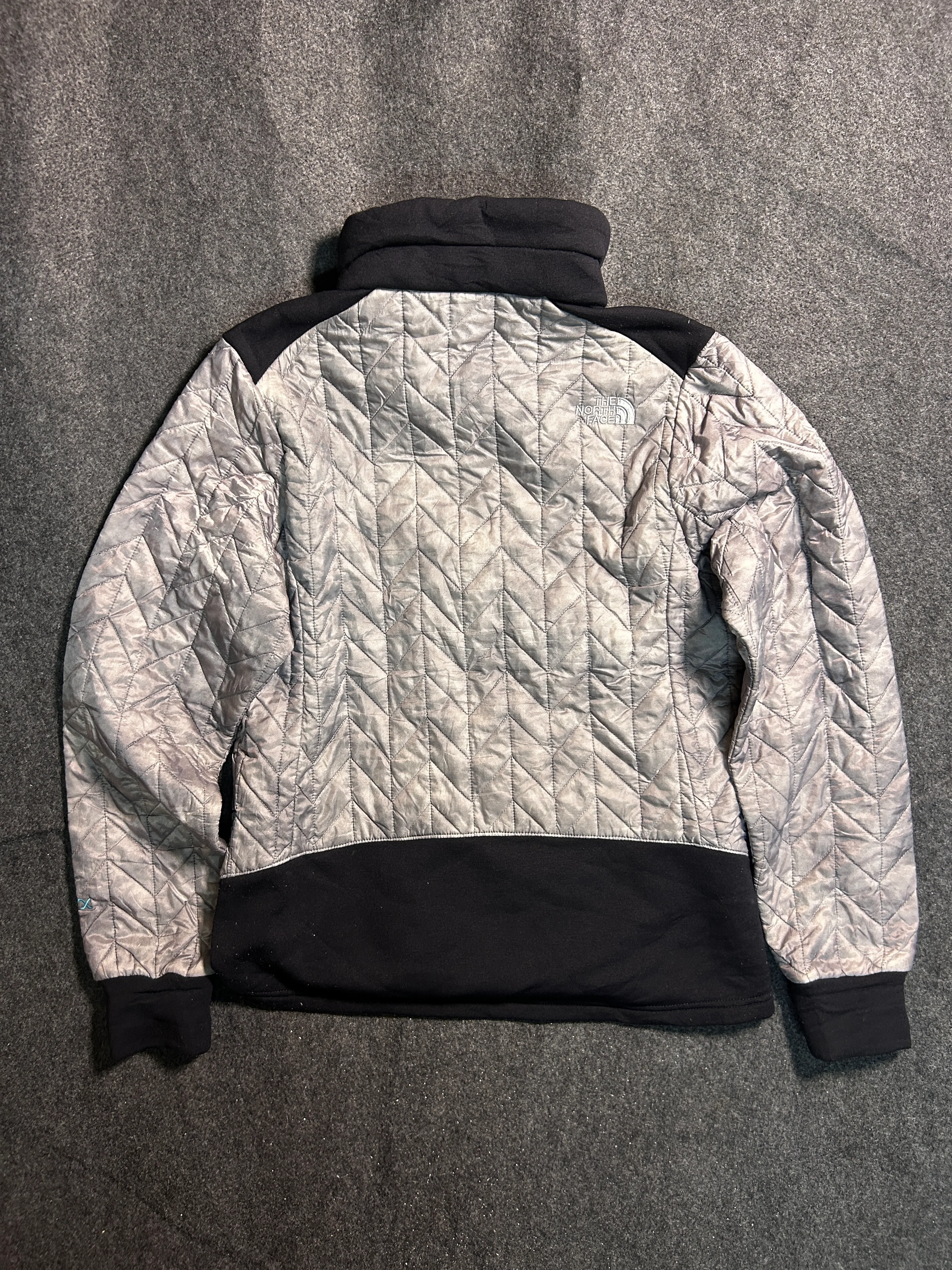 The North Face Dyno Series Lightweight Puffer Jacket Silver Black Quilted S