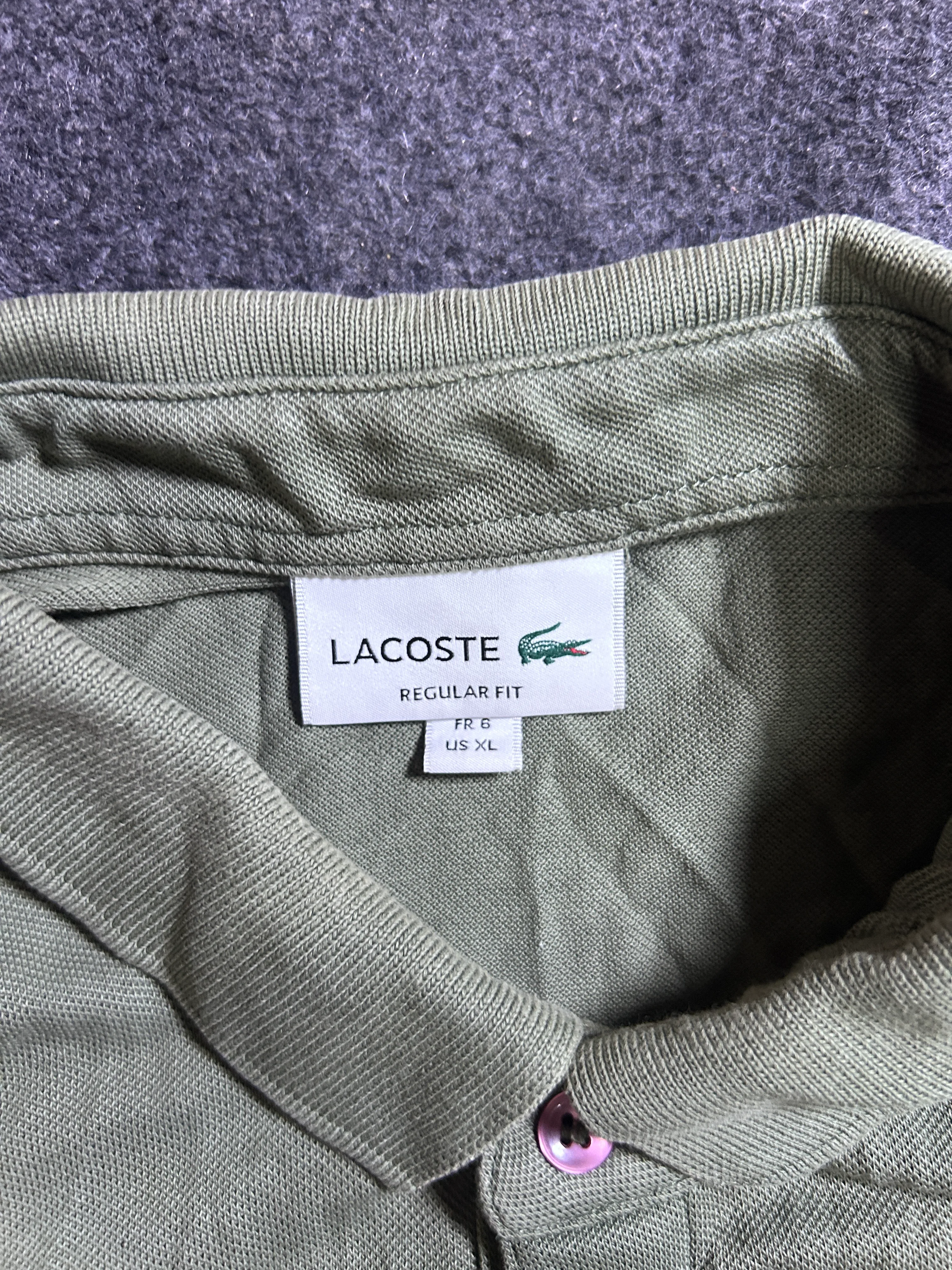 Lacoste Regular Fit Short-Sleeve Piqué Polo T-Shirt – Sage Green / Olive (US XL / FR 6)