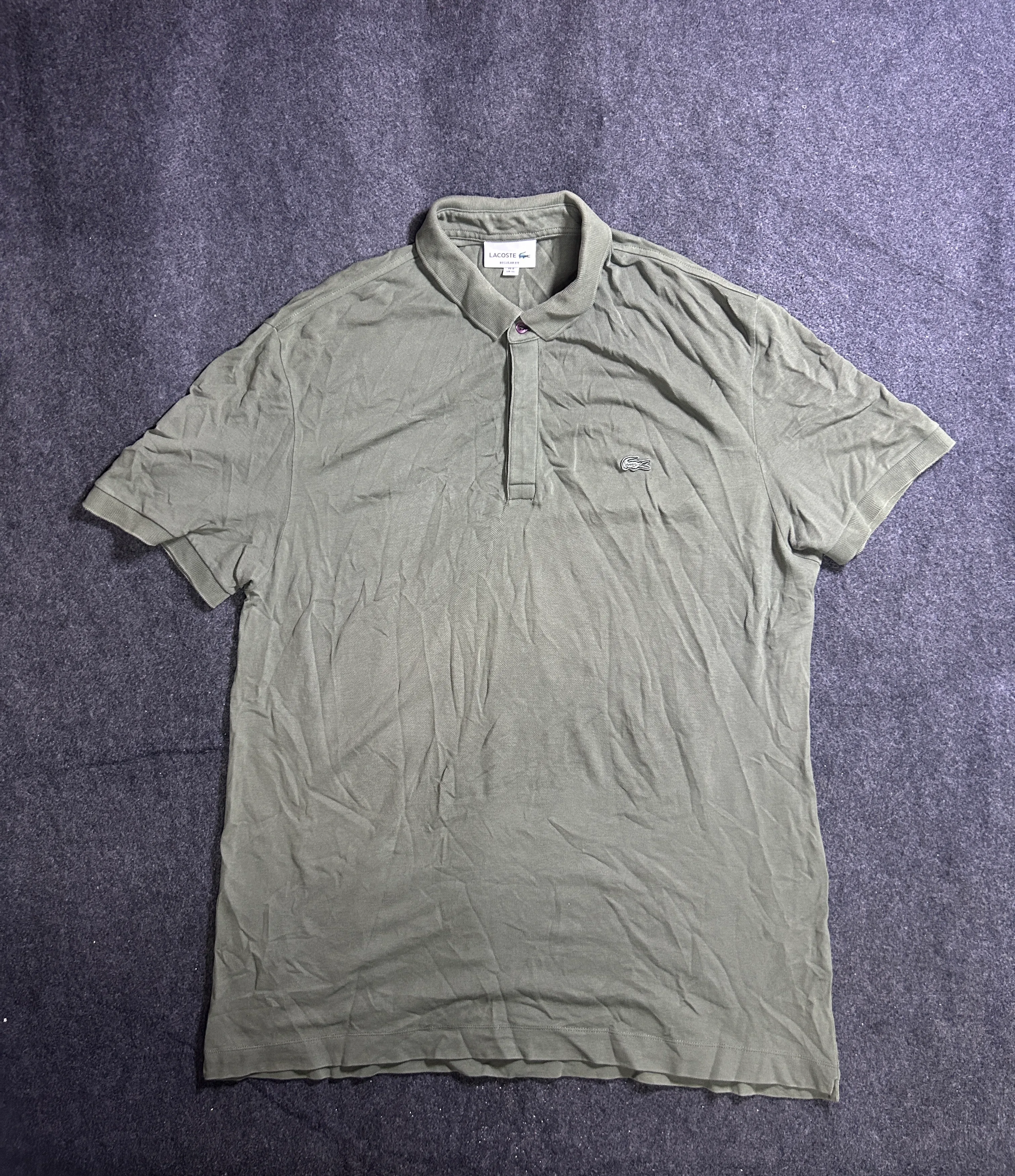 Lacoste Regular Fit Short-Sleeve Piqué Polo T-Shirt – Sage Green / Olive (US XL / FR 6)
