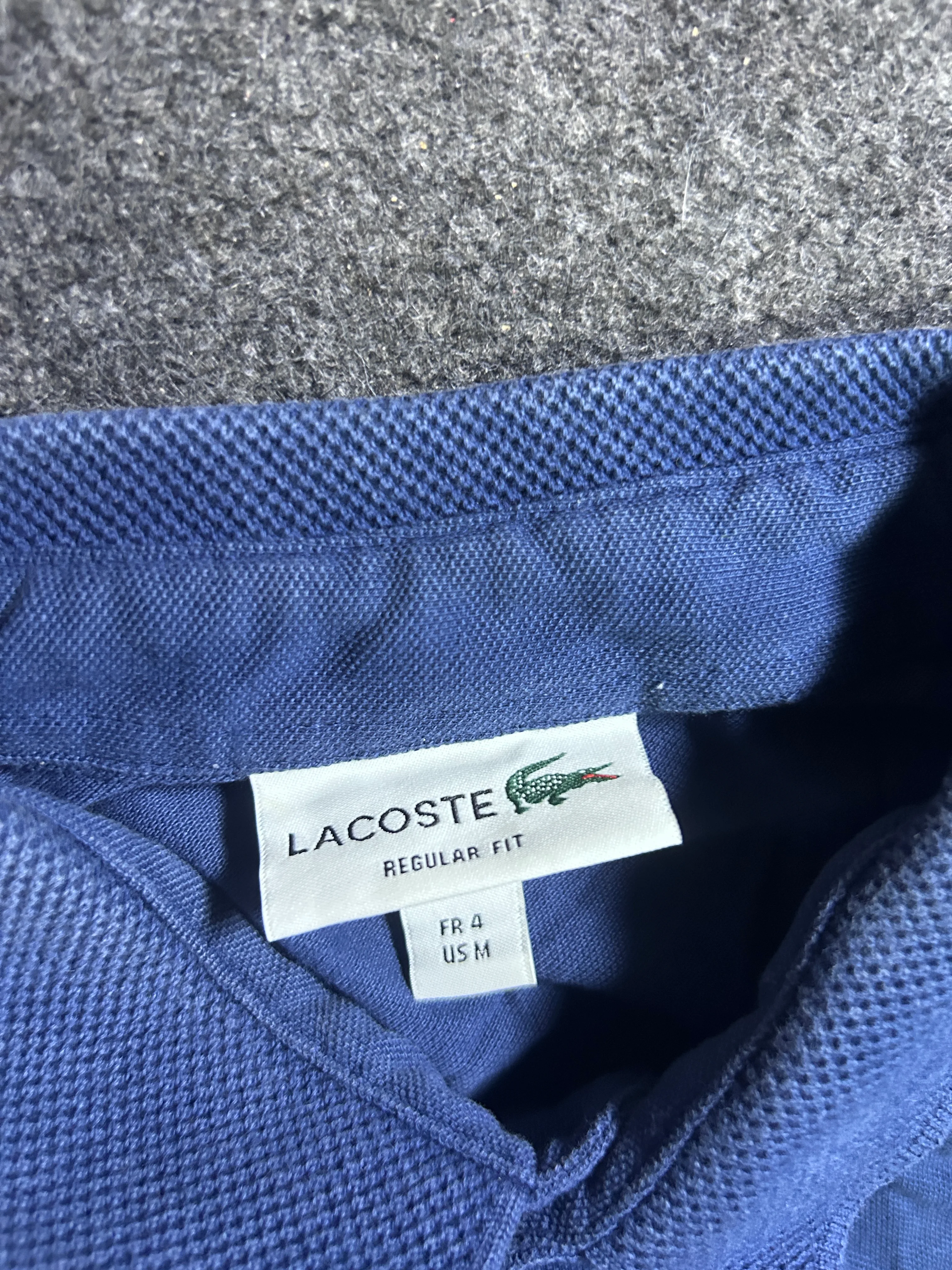 Lacoste Regular Fit Tonal Crocodile Logo Polo Shirt – Royal Blue (US M / FR 4) M