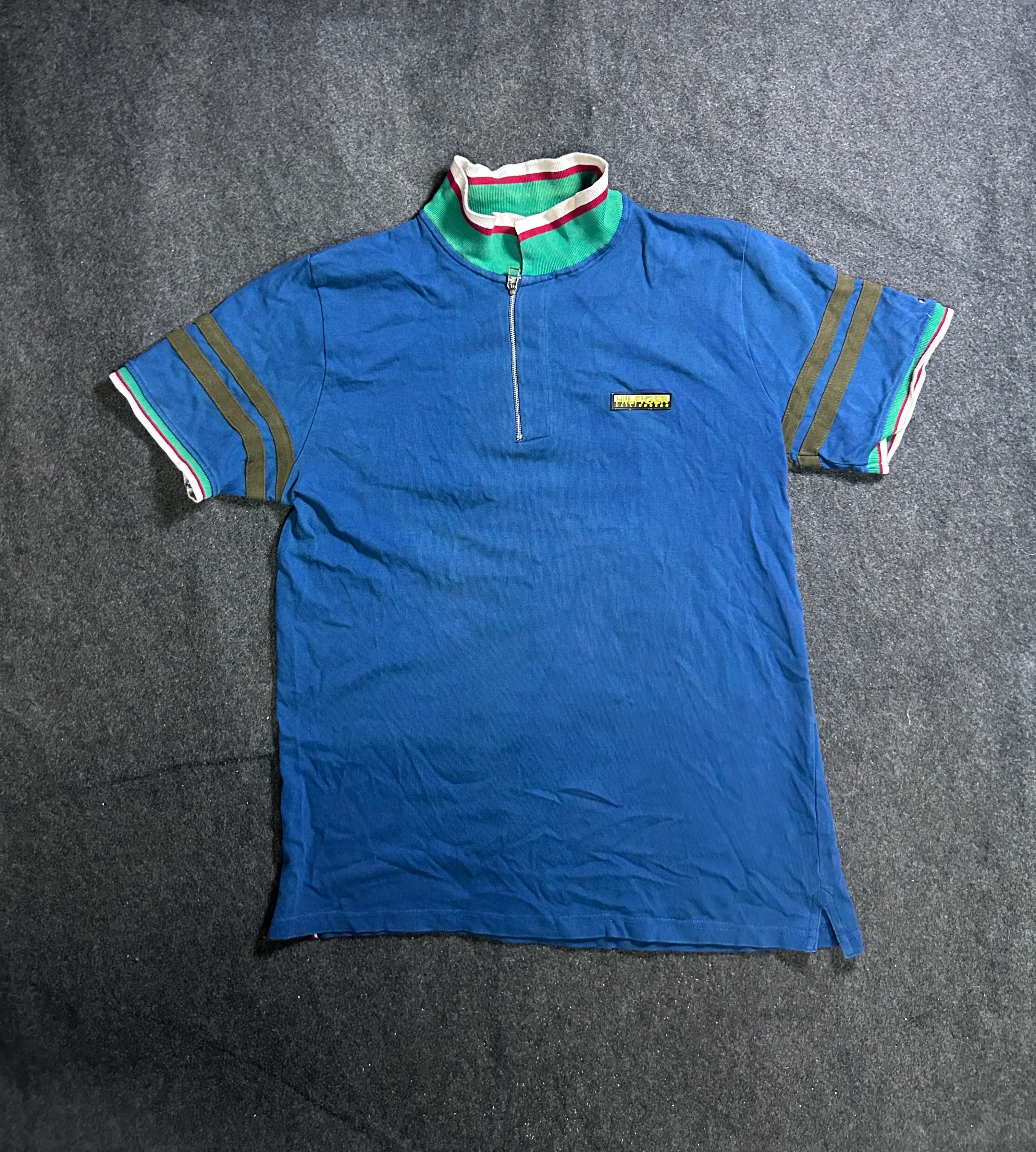 Vintage Tommy Hilfiger Sailing Gear Half-Zip Polo Shirt – Royal Blue L