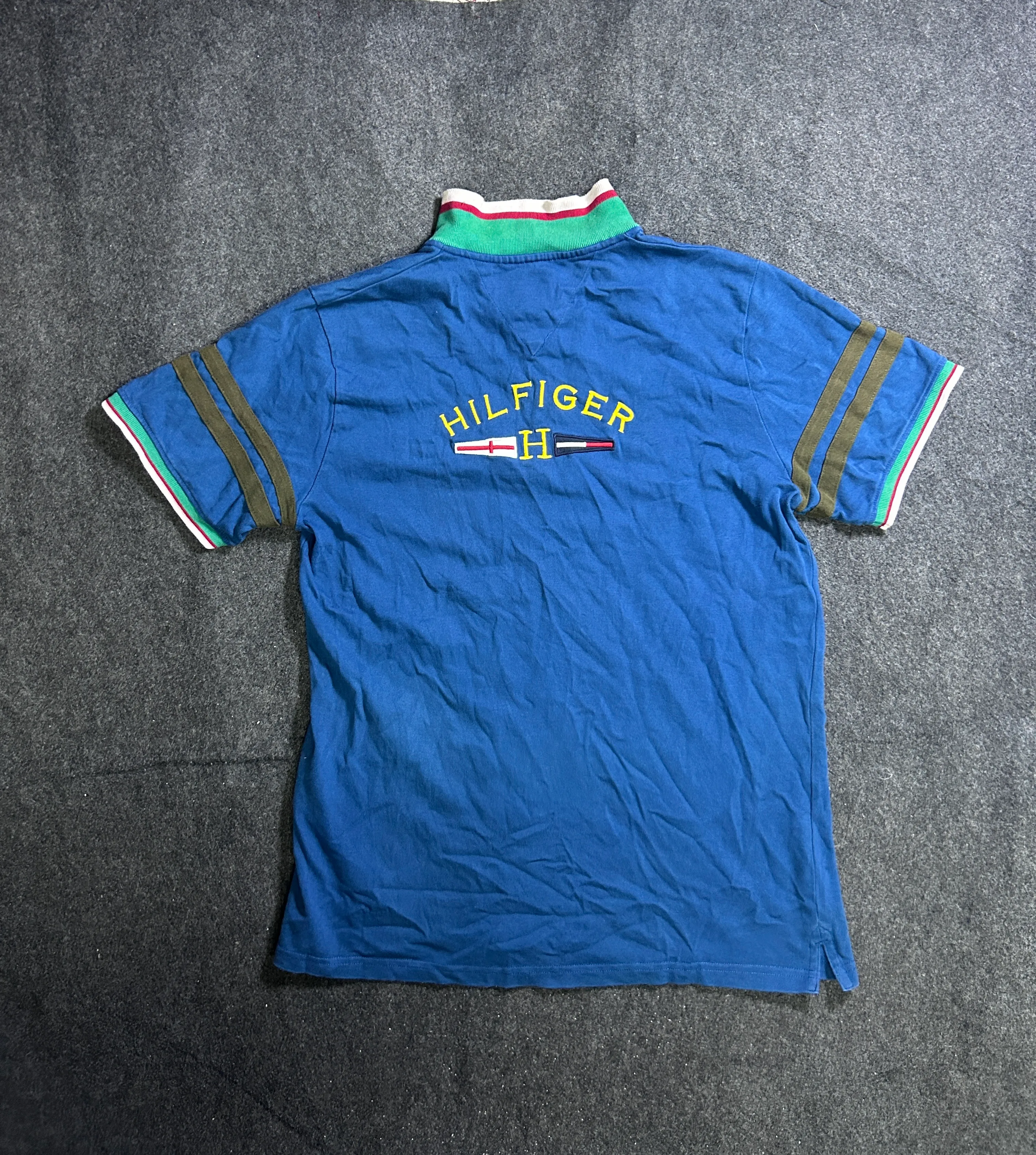 Vintage Tommy Hilfiger Sailing Gear Half-Zip Polo Shirt – Royal Blue L