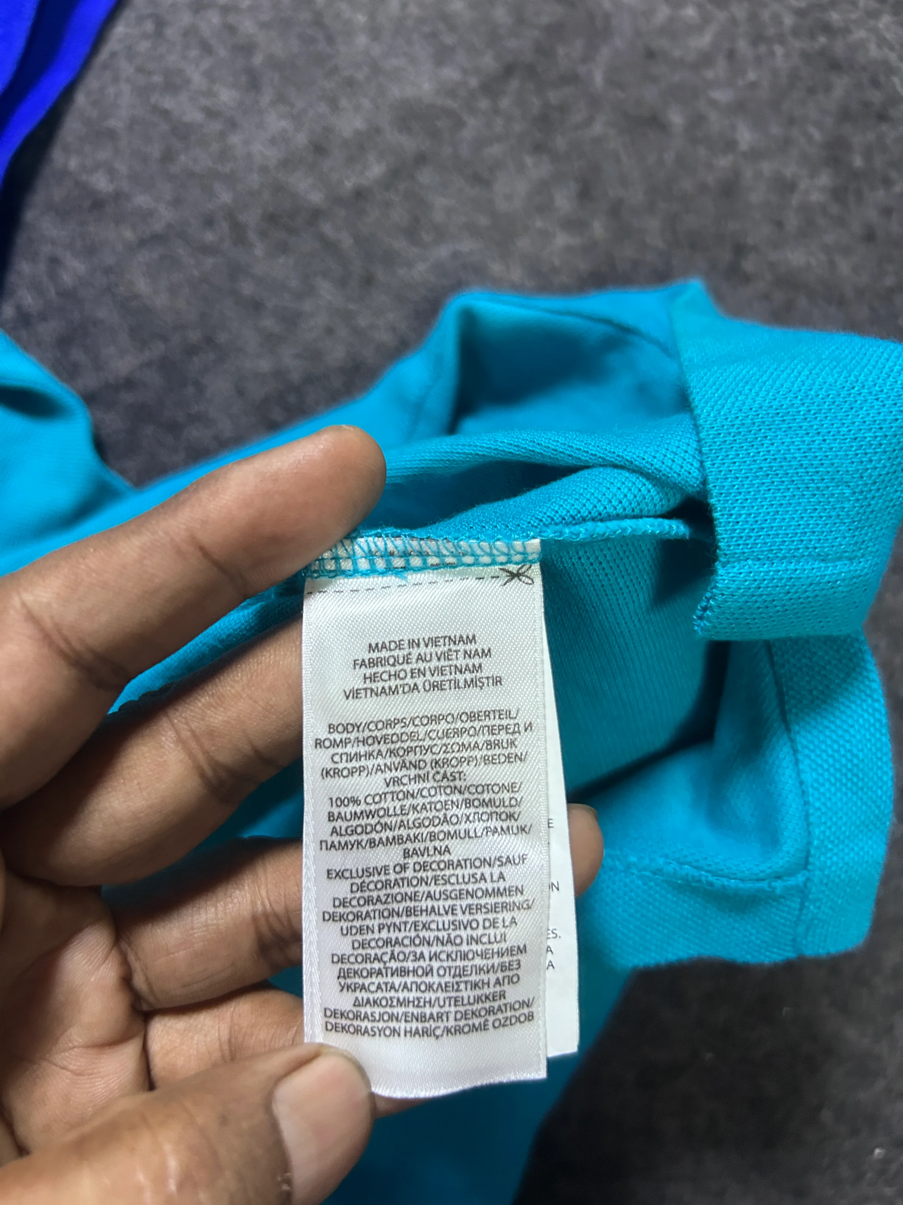 Polo Ralph Lauren Big Pony Colorblock Mesh Polo Shirt – Turquoise Blue / Purple / Orange (XL)