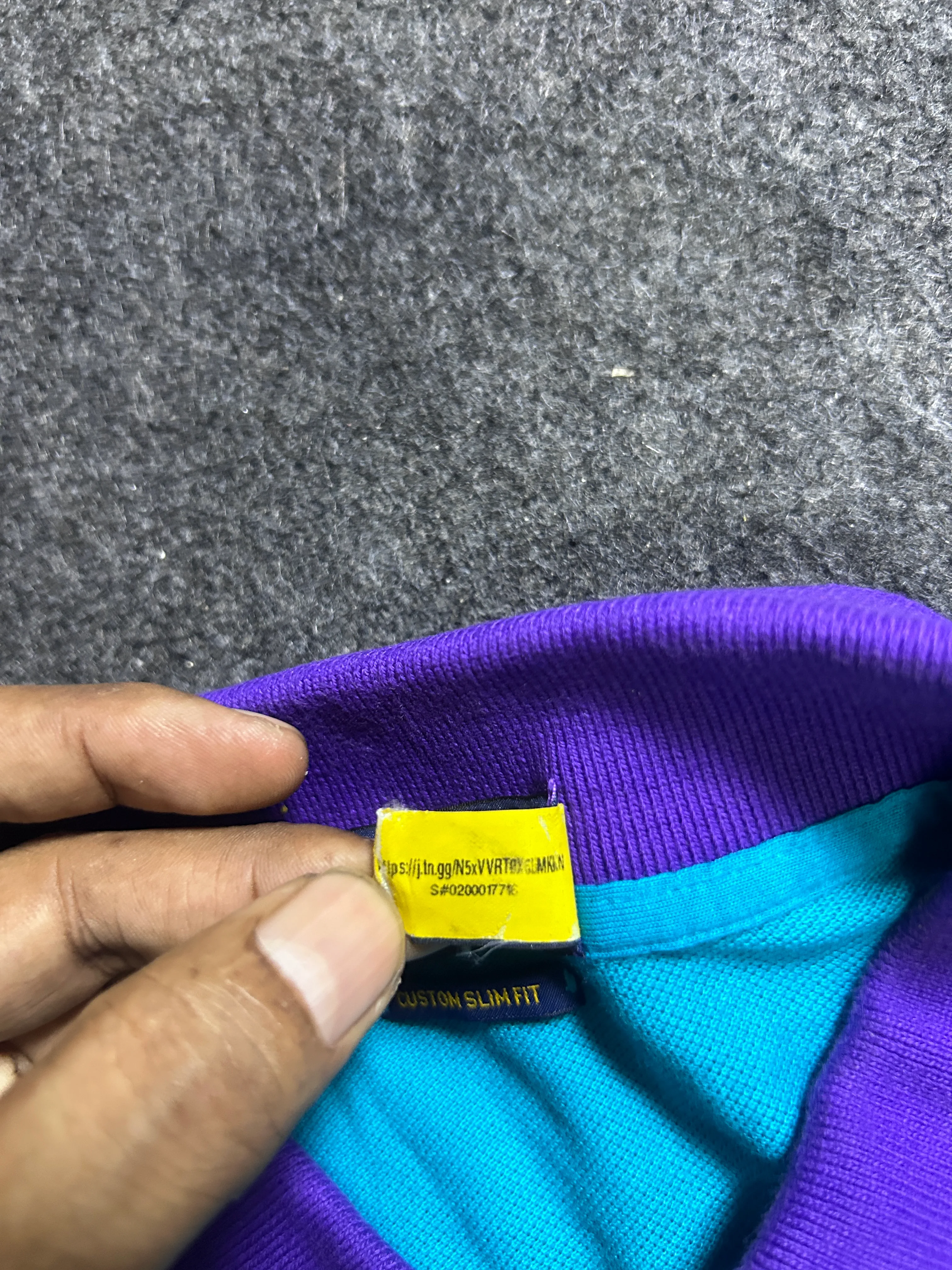 Polo Ralph Lauren Big Pony Colorblock Mesh Polo Shirt – Turquoise Blue / Purple / Orange (XL)