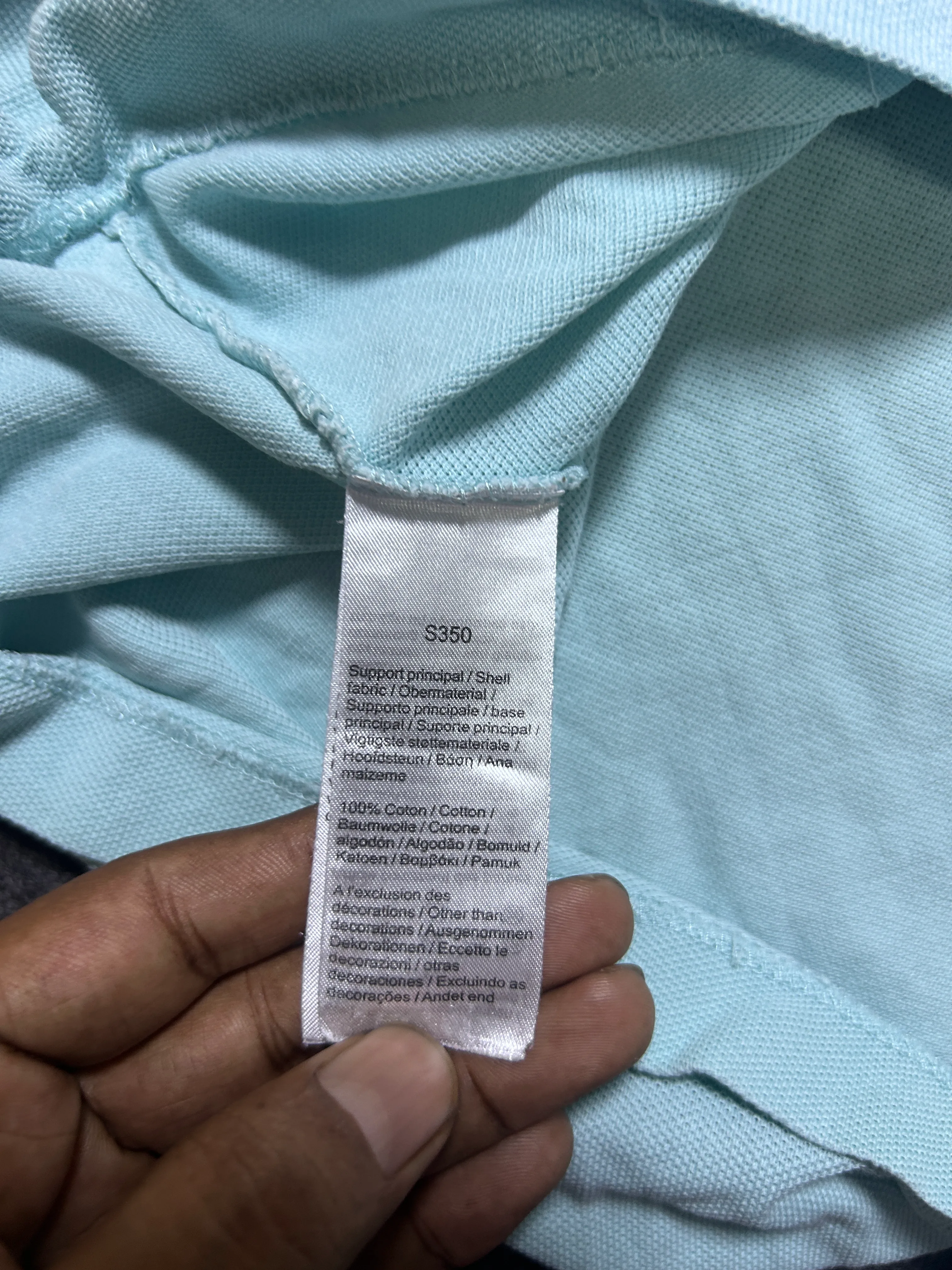 Lacoste Men's Classic Fit Light Blue Polo T-Shirt (Size FR 4 / US M)