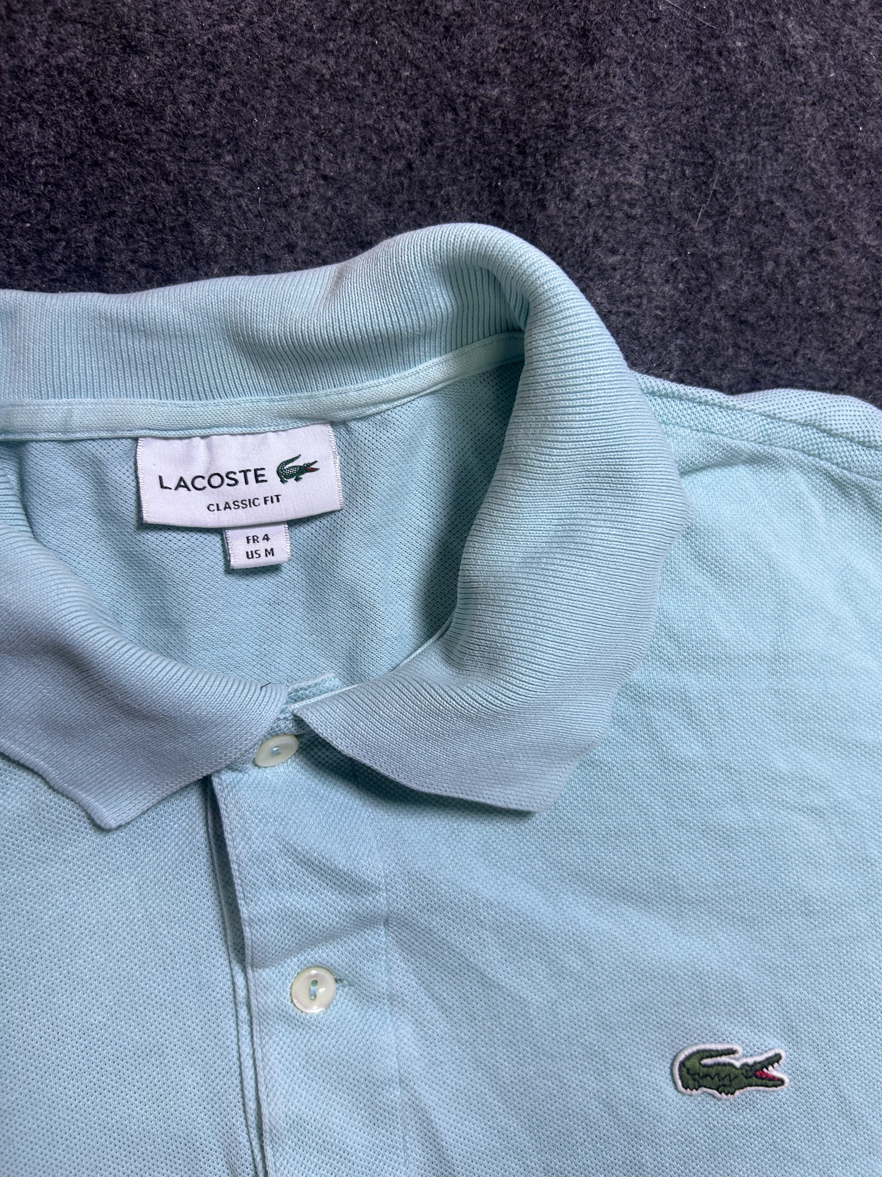 Lacoste Men's Classic Fit Light Blue Polo T-Shirt (Size FR 4 / US M)
