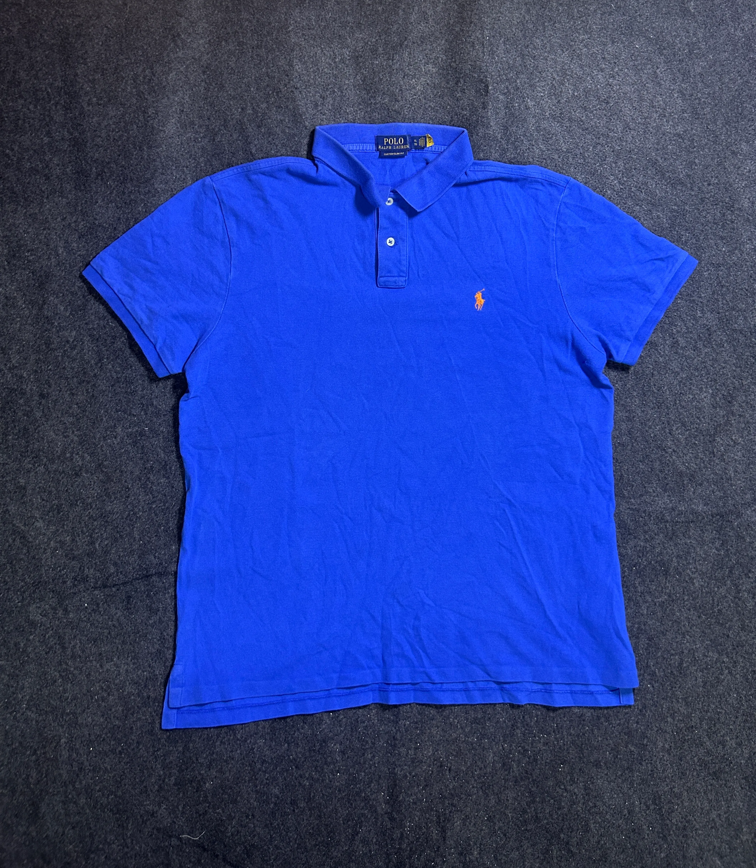 Polo Ralph Lauren Men's Royal Blue Custom Slim Fit Polo Shirt (Size XL)