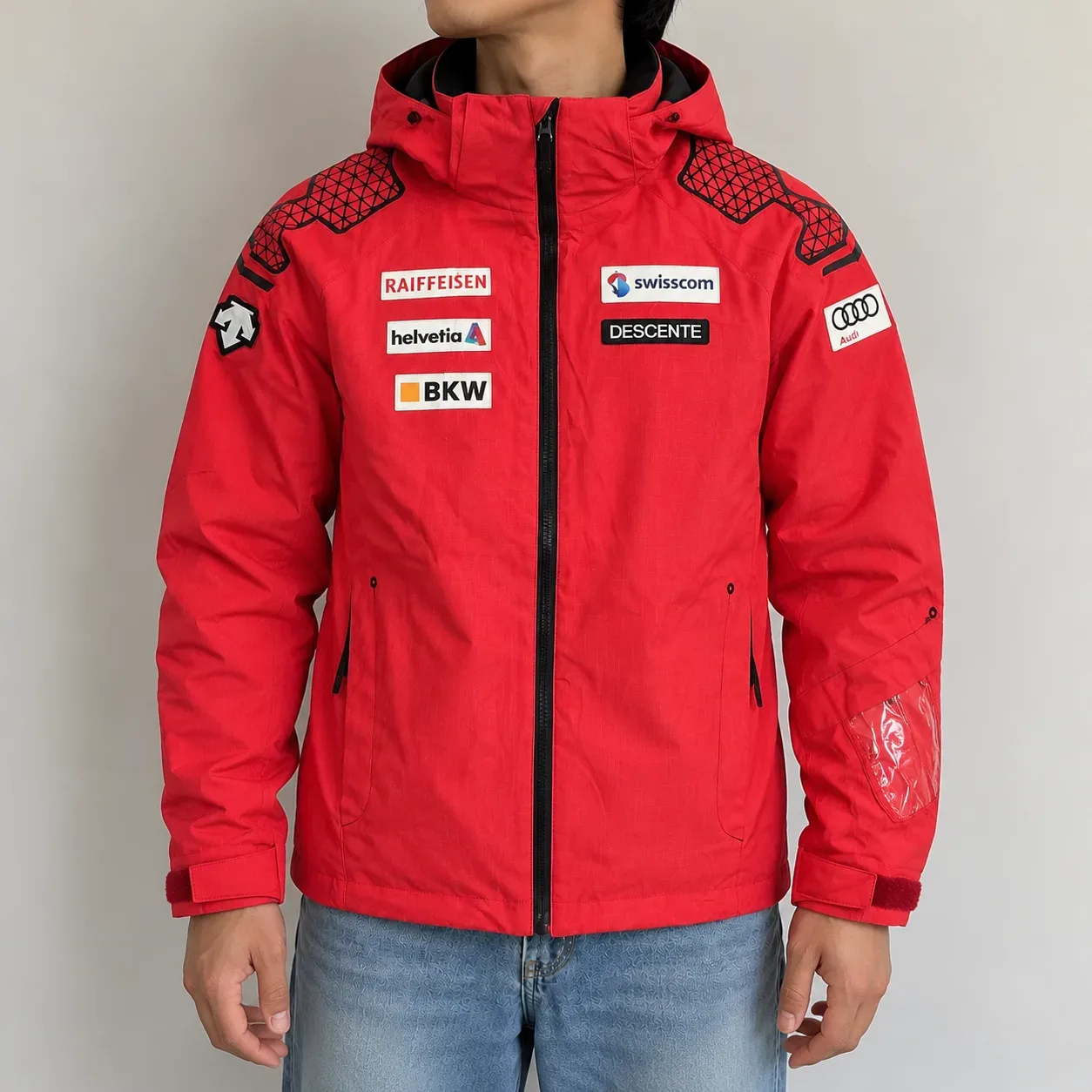 Descente Swiss Ski Team Red Hooded Ski Jacket – M