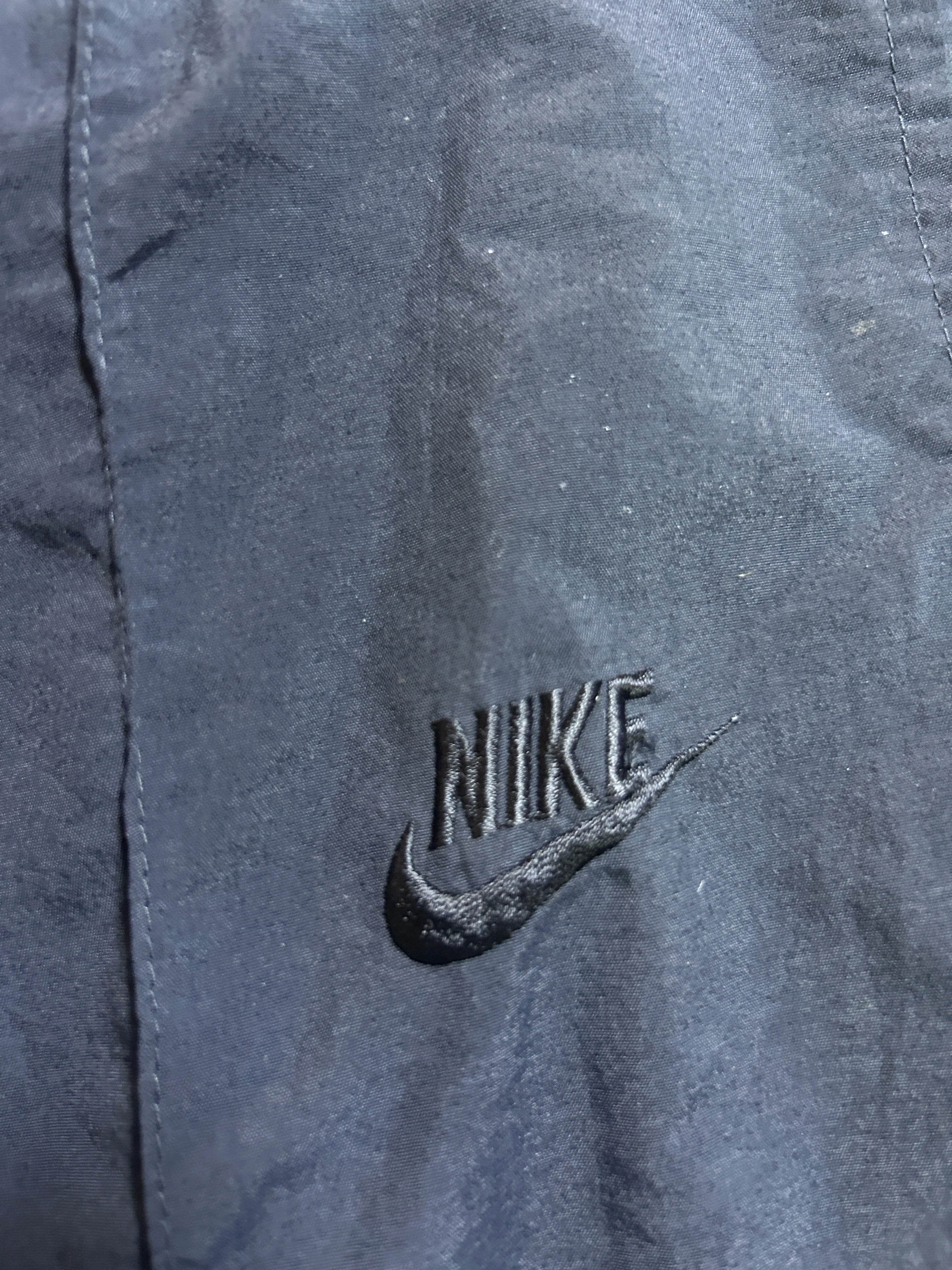 Vintage Nike Embroidered Futura Logo Nylon Track Pants Ankle Zip Black L