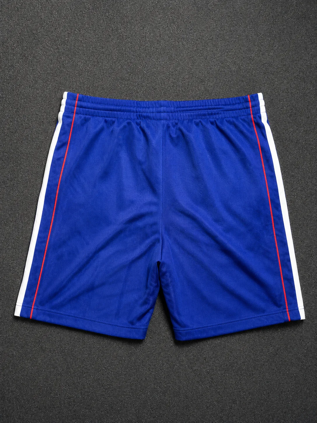 Adidas Blue Sports Shorts with Red & White Stripes | XL /XXL