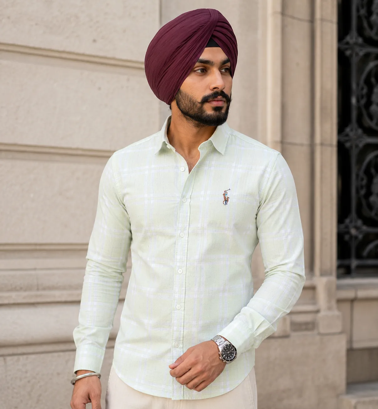 Polo Ralph Lauren Custom Fit Mint Green Check Shirt | XXL