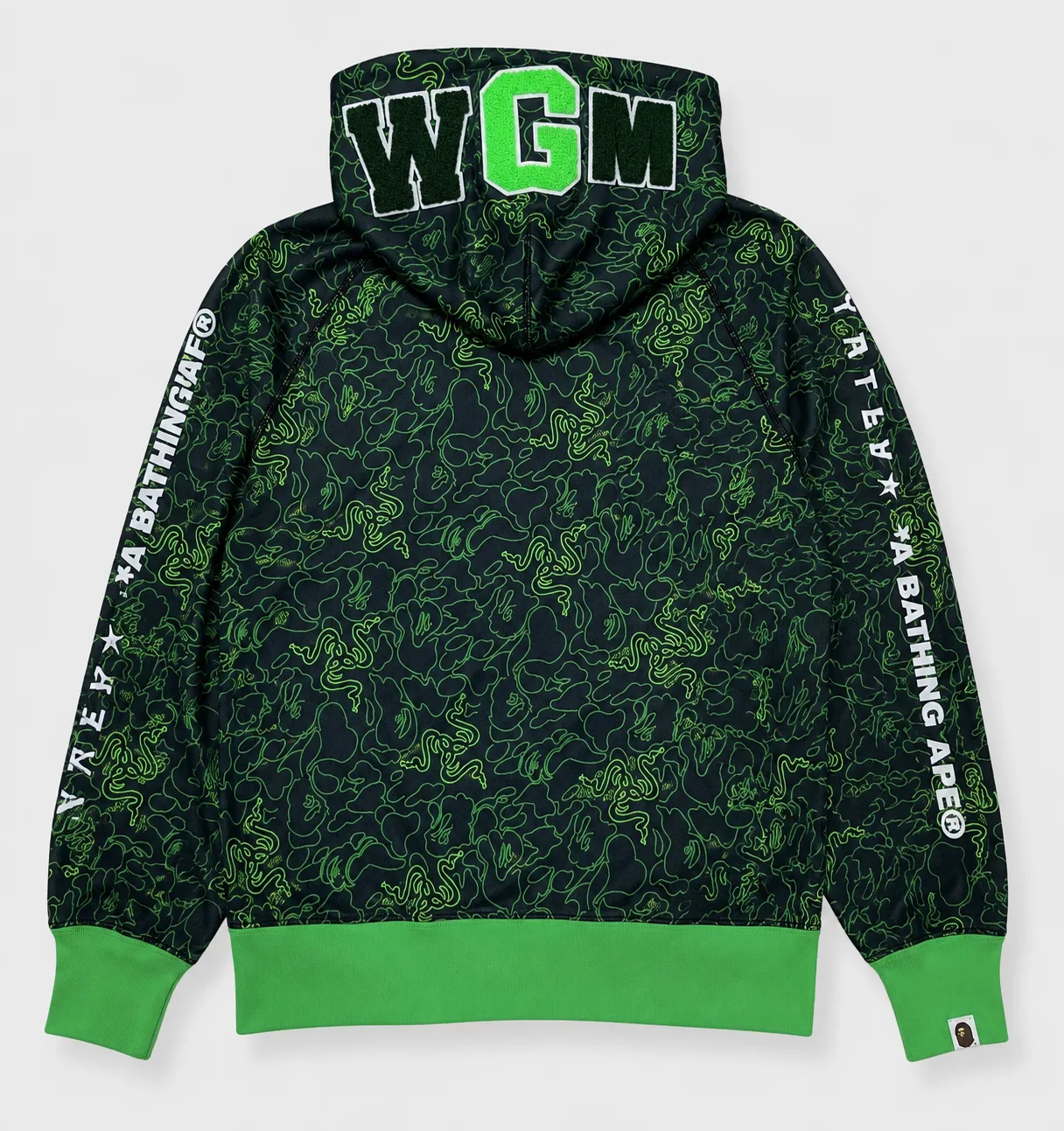 BAPE Shark Full Zip Camo Hoodie Green Black Size M | New With Tags