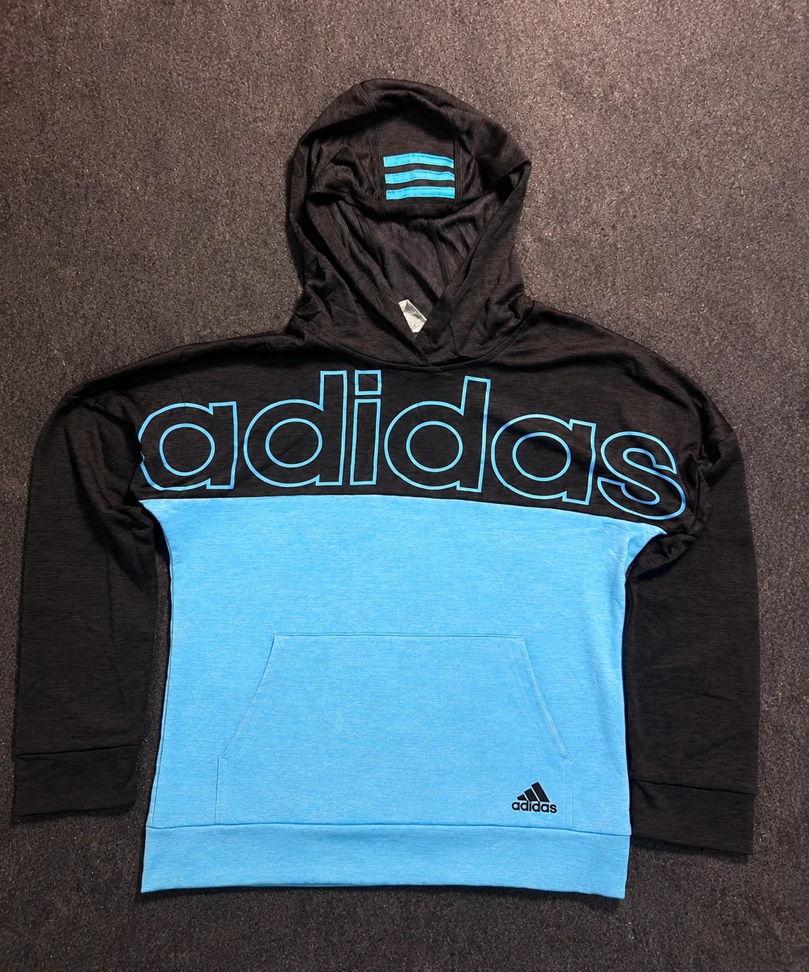 Adidas Performance Hoodie Black Blue | Athletic Training Hoodie | M