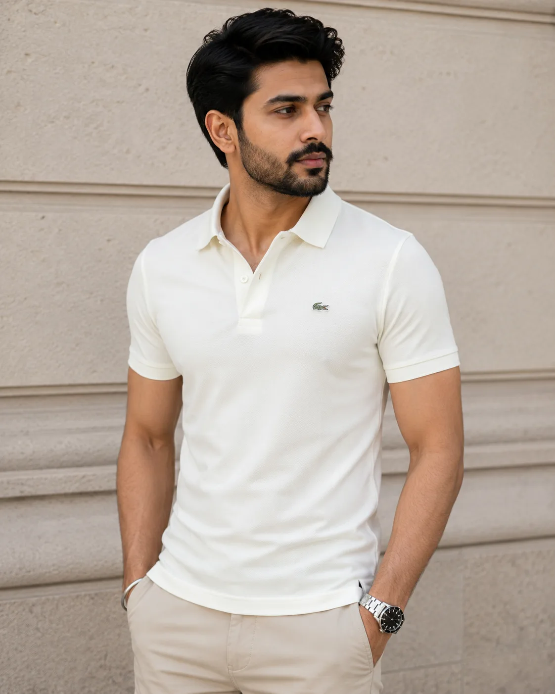 Lacoste Regular Men’s Fit Polo Shirt Cream L