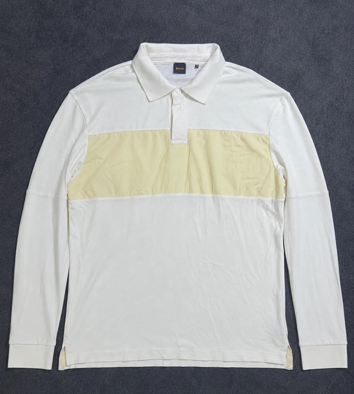 Hugo Boss Long Sleeve Rugby Polo TShirt – Off White XXL