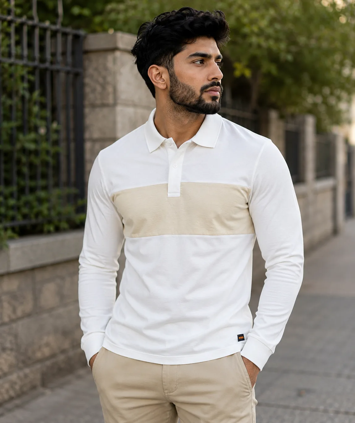 Hugo Boss Long Sleeve Rugby Polo TShirt – Off White XXL