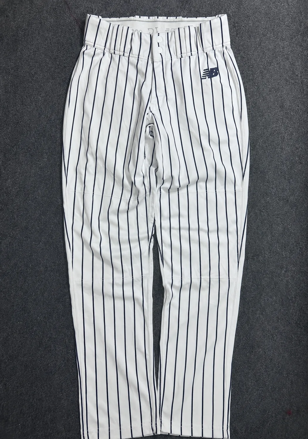 New Balance Pinstripe Baseball Pants – White/Navy | Waist 28