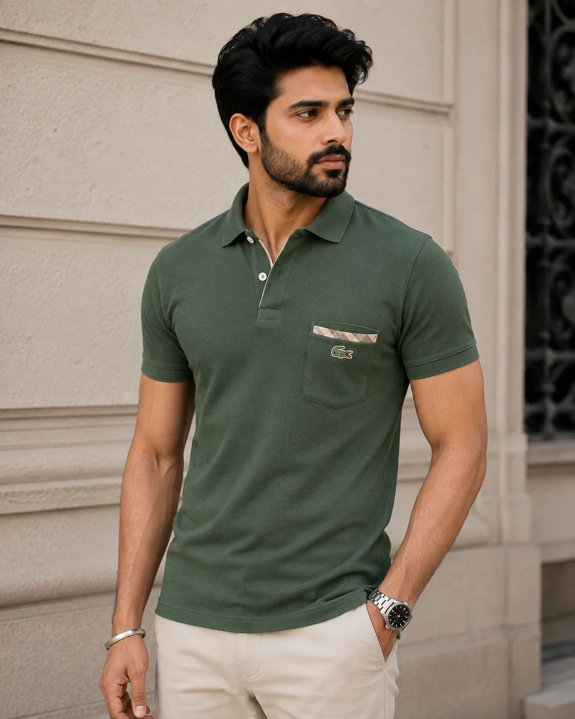 Vintage Lacoste Pocket Polo Shirt Green L