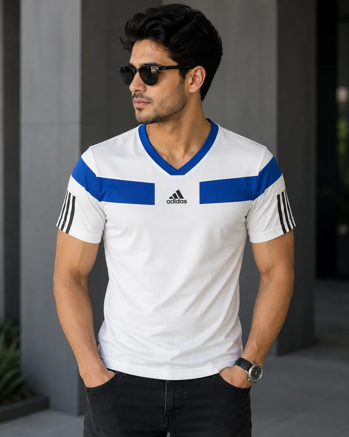 Adidas ClimaCool Performance T-Shirt White Blue | M