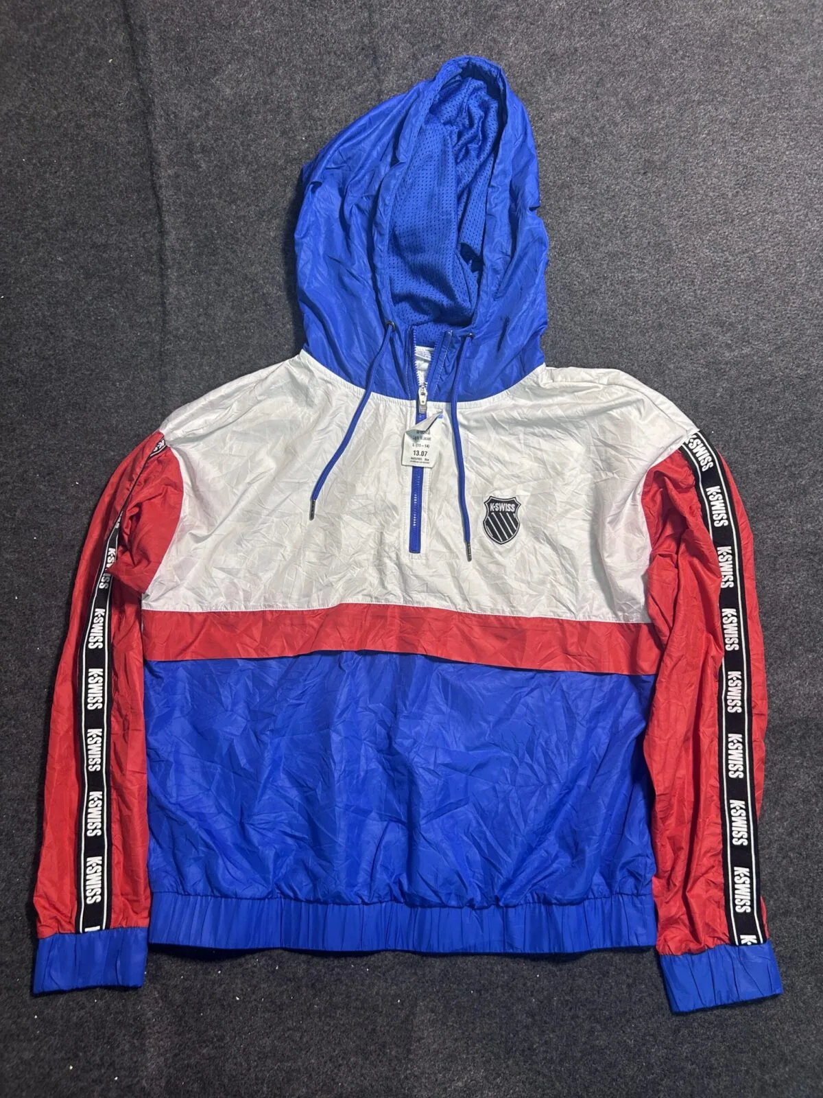 K-Swiss Retro Colorblock Half Zip Windbreaker Jacket | L