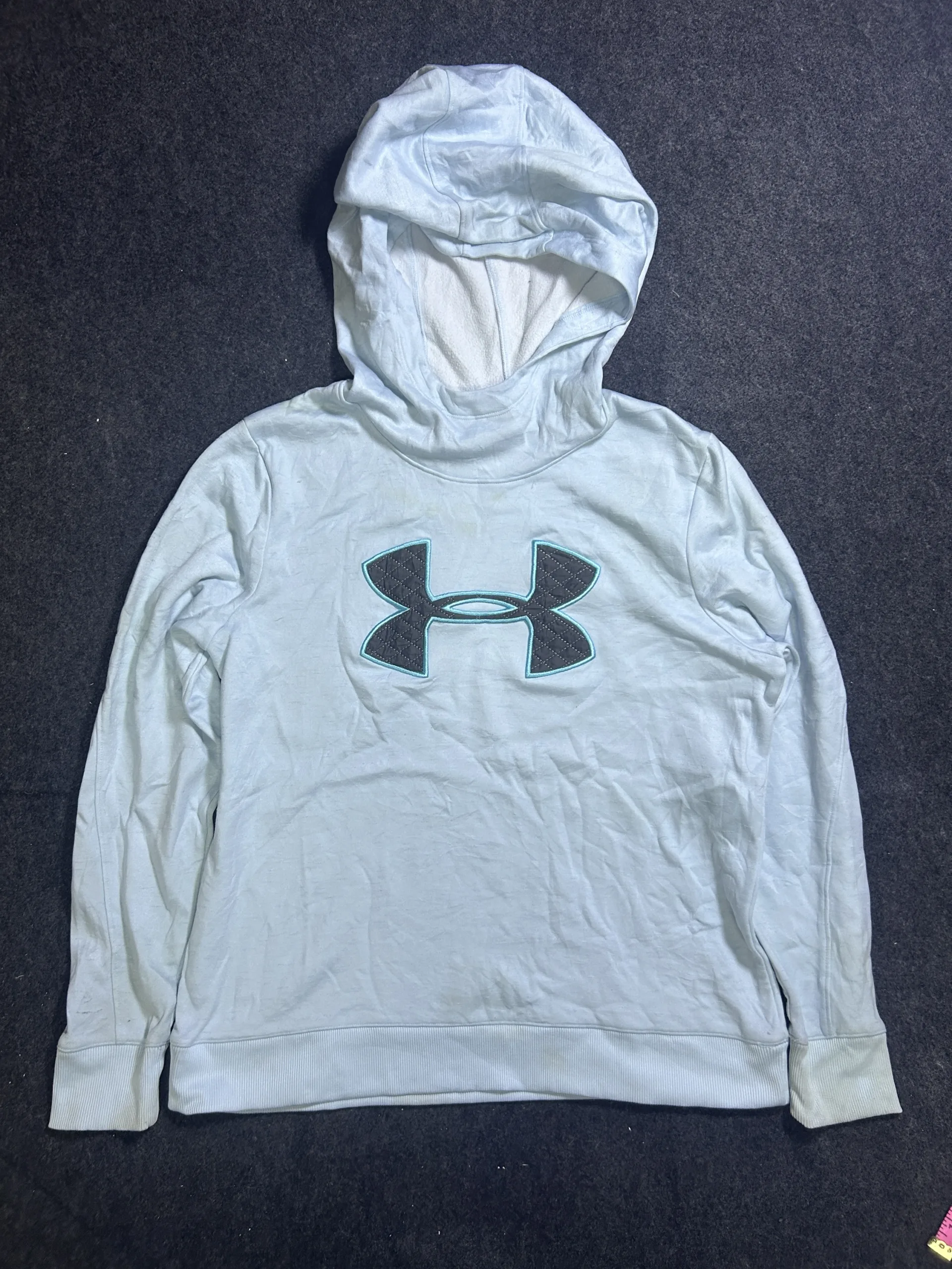 Under Armour ColdGear Fleece Hoodie Light Blue Pullover L