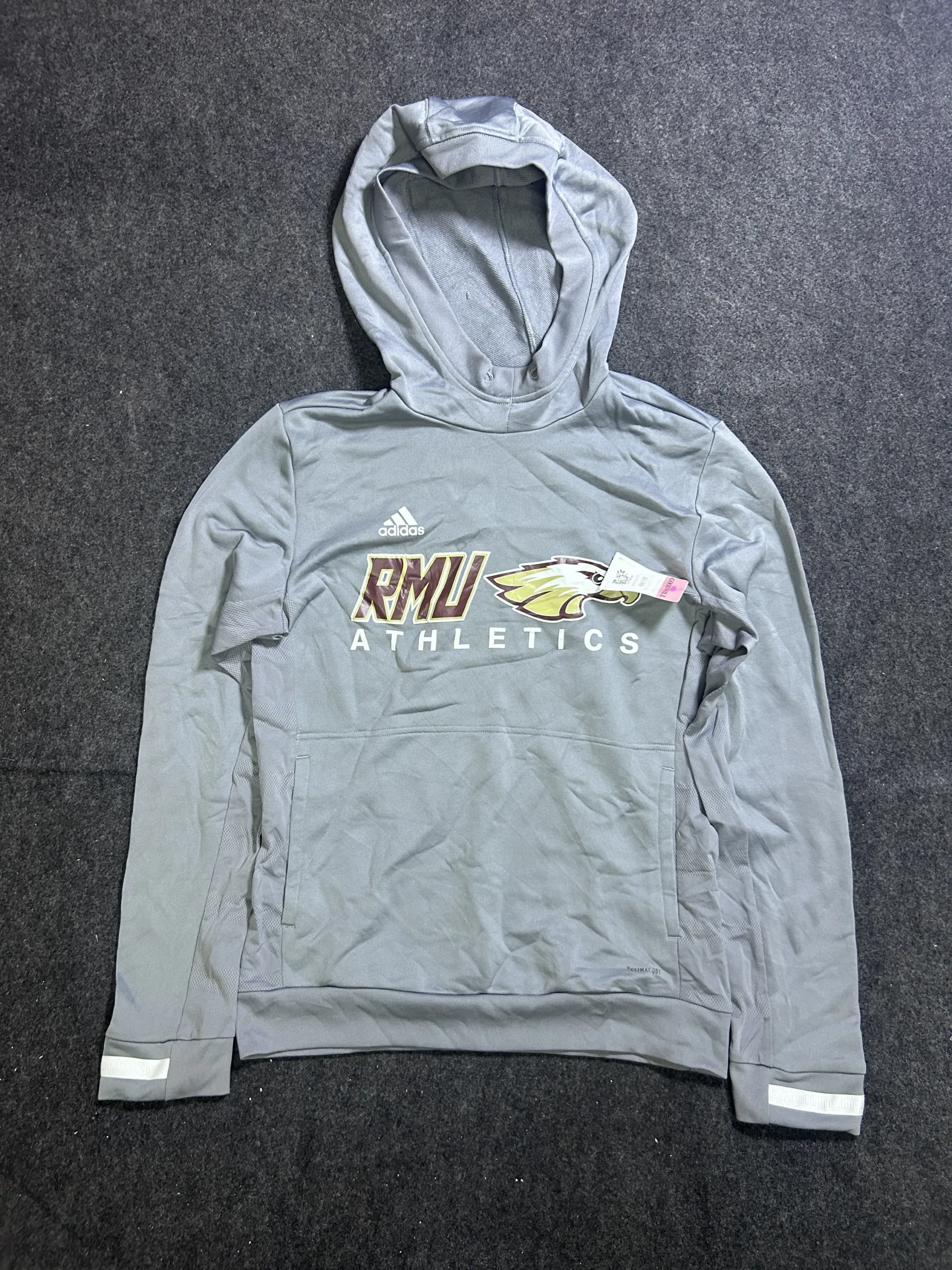 Adidas ClimaLite RMU Athletics Lightweight Performance Hoodie Grey Size S