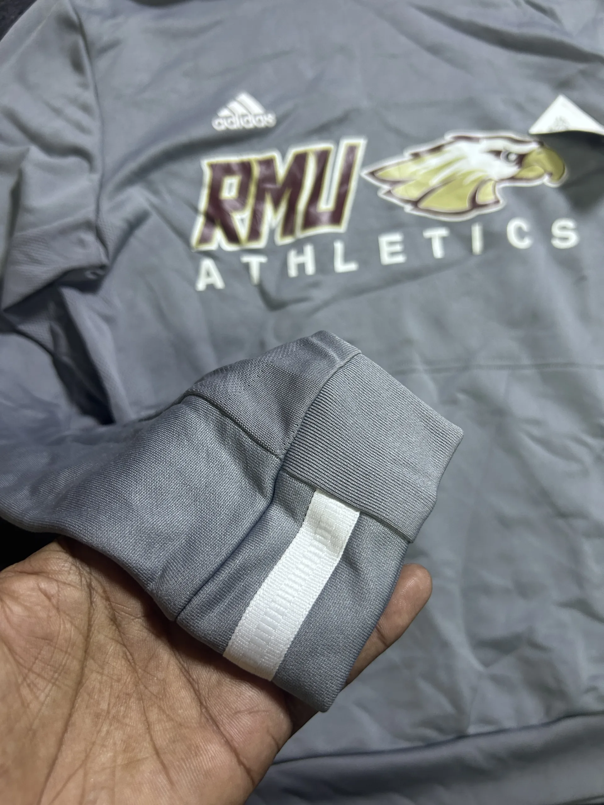 Adidas ClimaLite RMU Athletics Lightweight Performance Hoodie Grey Size S