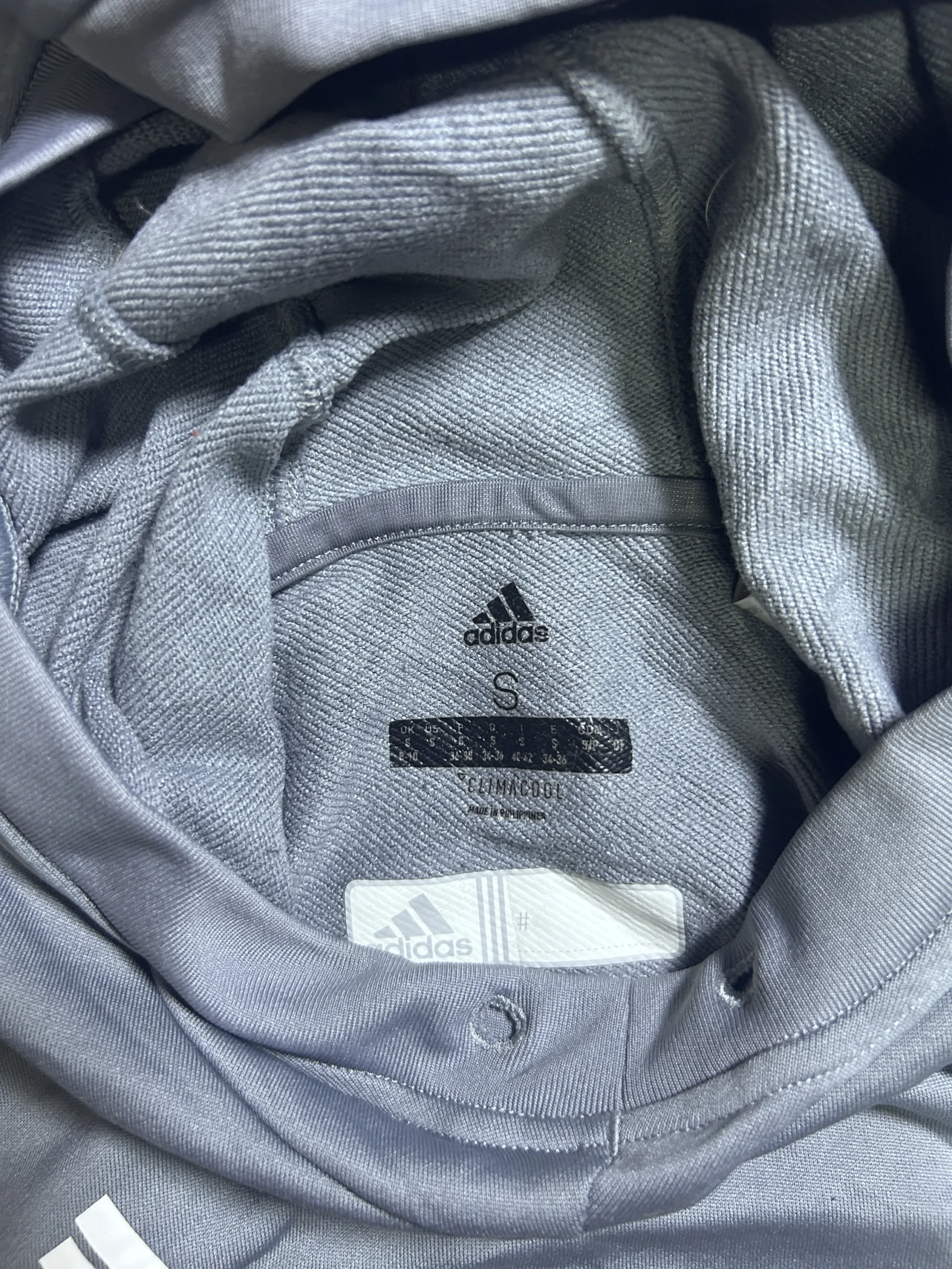 Adidas ClimaLite RMU Athletics Lightweight Performance Hoodie Grey Size S