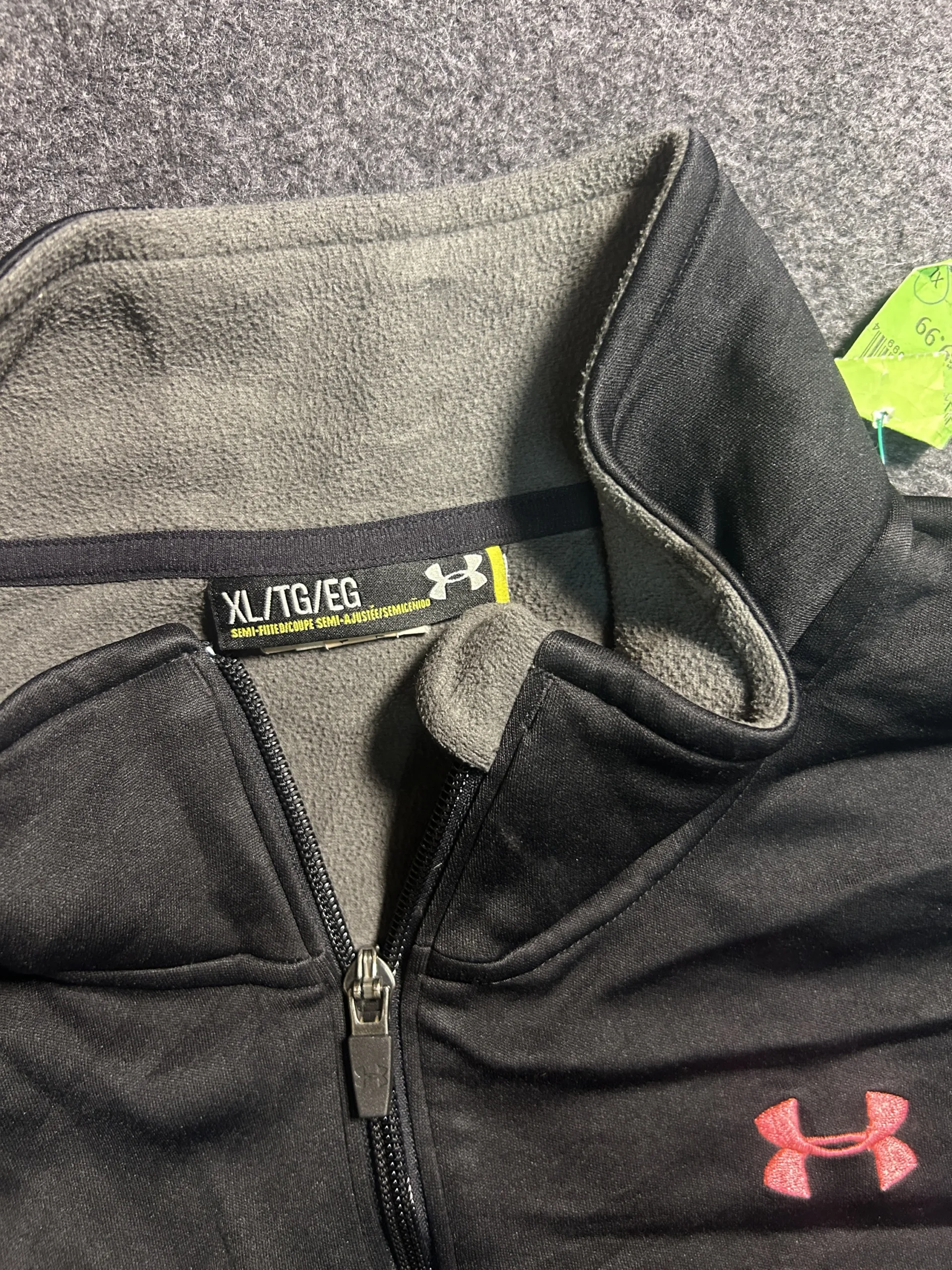 Under Armour ColdGear 1/4 Zip Pullover Black Performance Fleece Sweatshirt XL