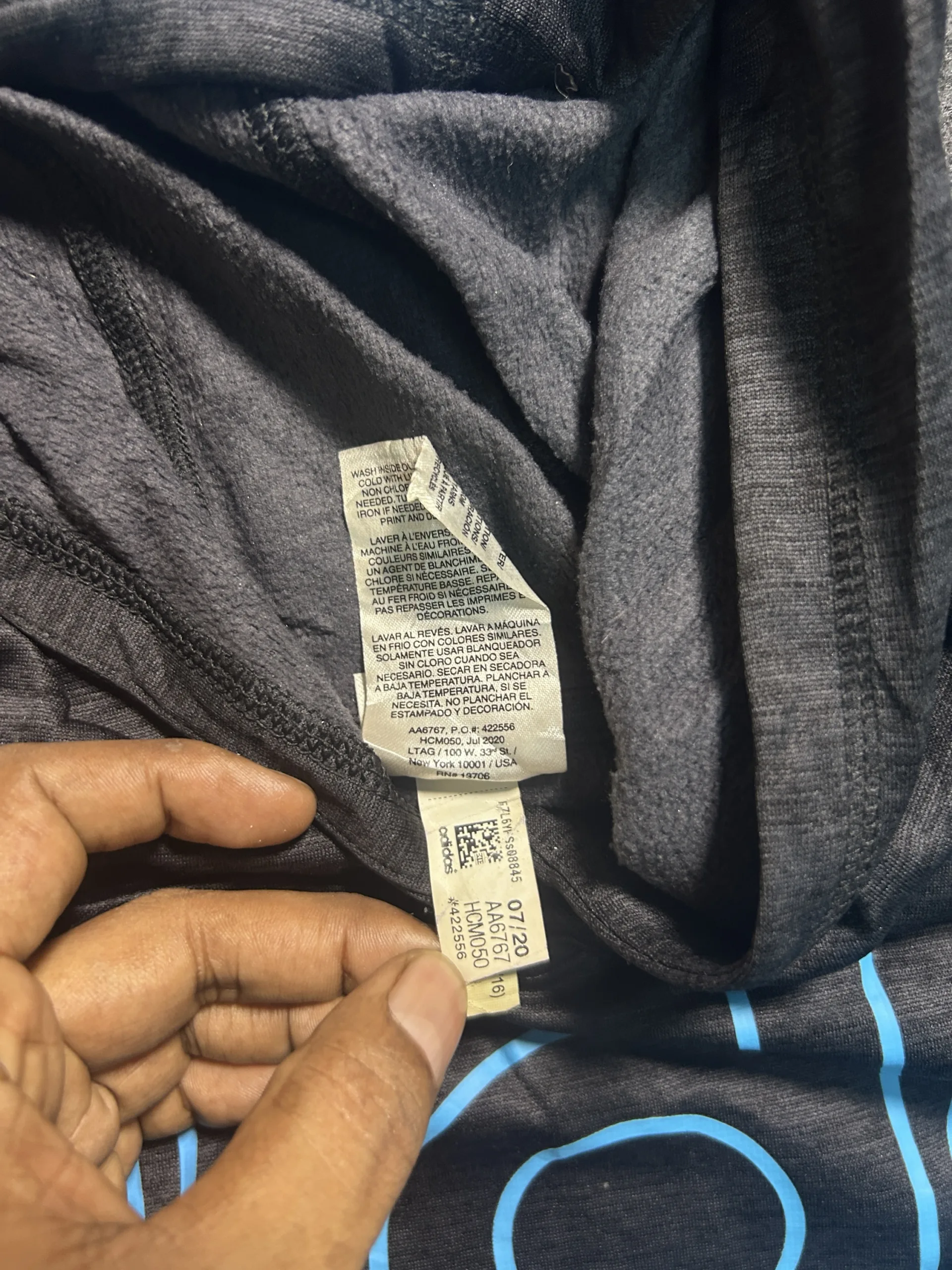 Adidas Performance Hoodie Black Blue | Athletic Training Hoodie | M